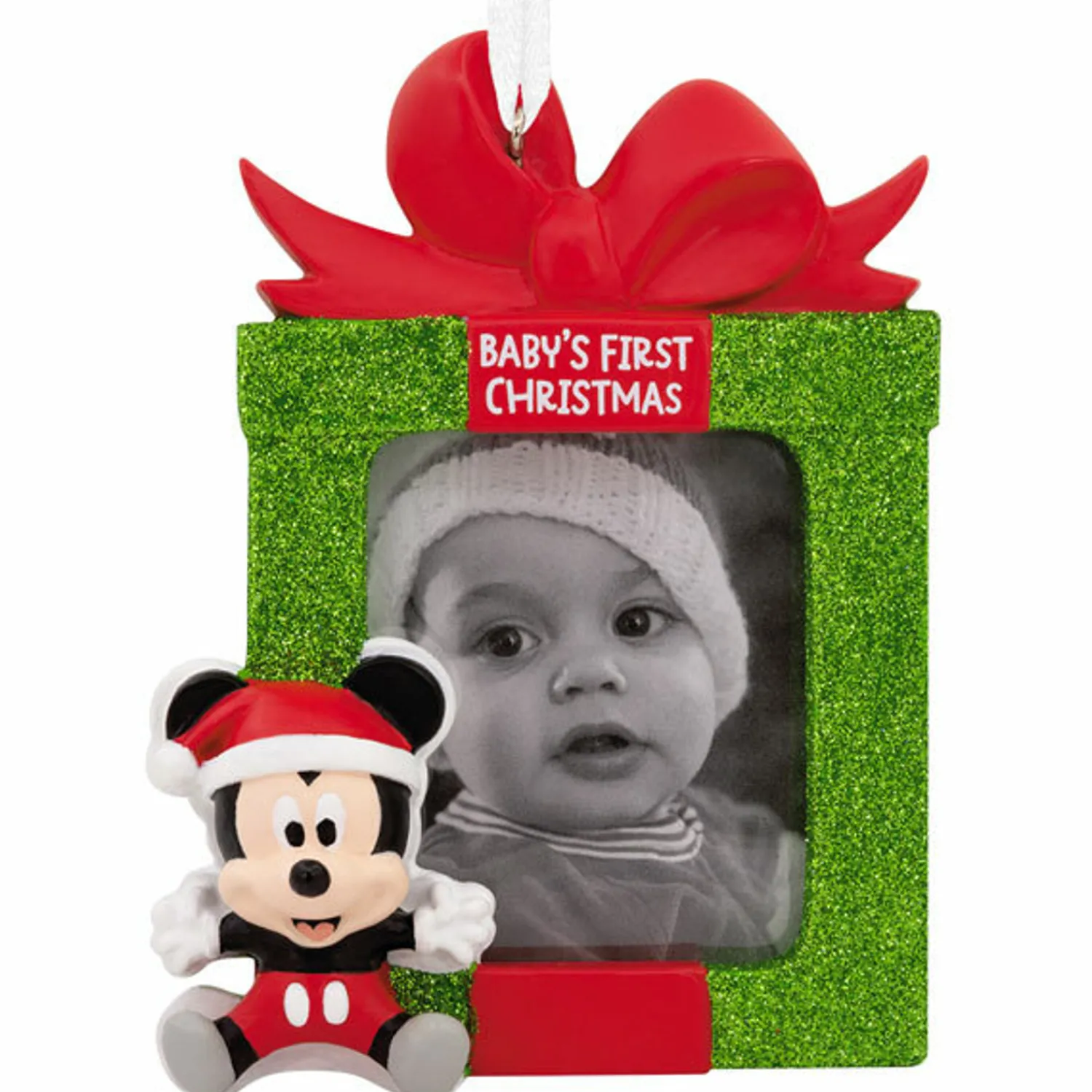 Best The Jolly Christmas Shop Hallmark 3" Mickey Baby's First Christmas Photo Holder Personalized Ornament 3HCM0996