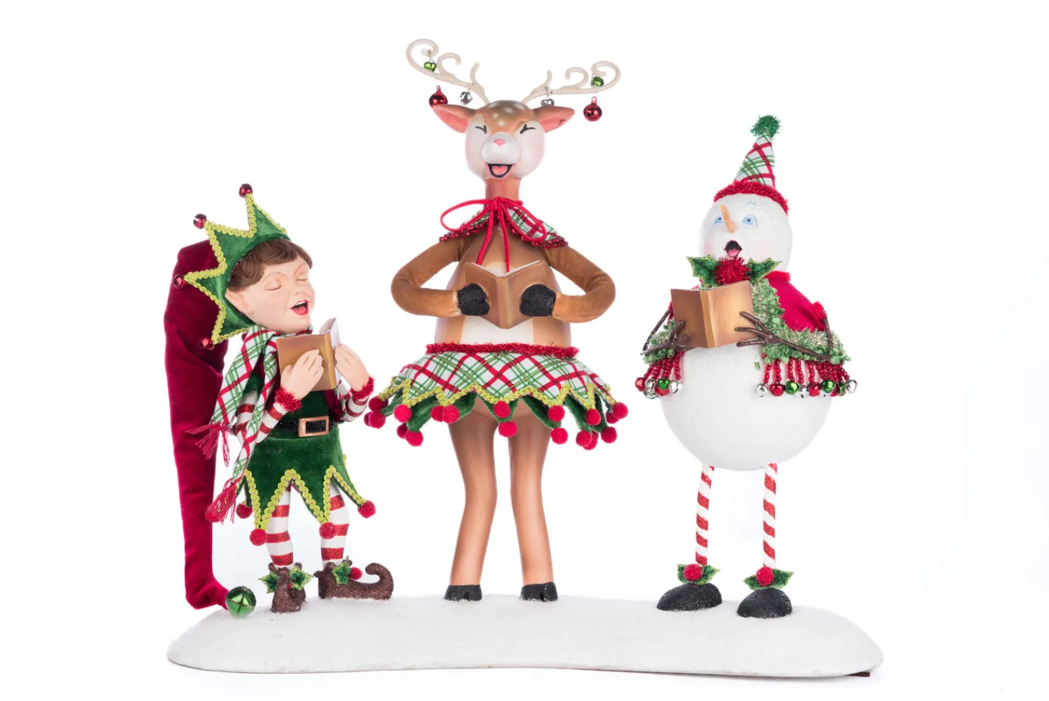 Online The Jolly Christmas Shop Katherine's Collection 18" Alfie, Deerdra, And Snowy Christmas Carolers Christmas Decoration 28-428351