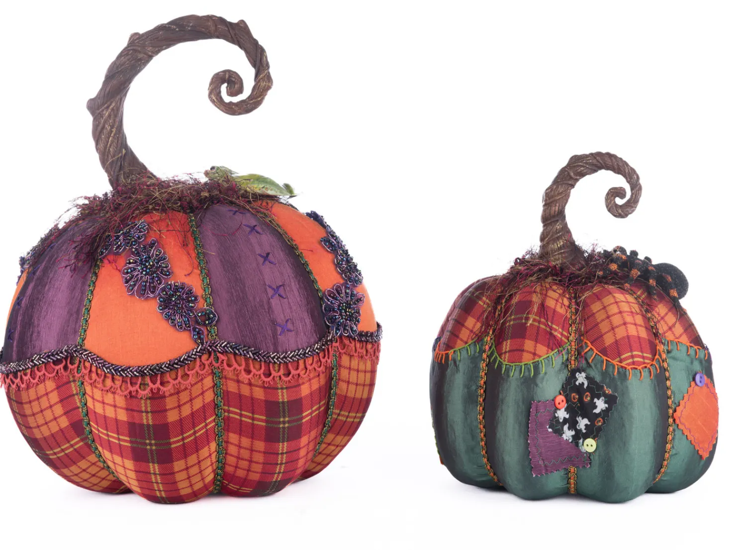 Sale The Jolly Christmas Shop Katherine's Collection 12.5" Broomstick Acres Pumpkins Set Of 2 Halloween Decoration 28-428181