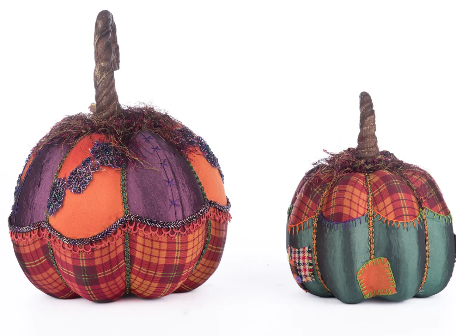 Sale The Jolly Christmas Shop Katherine's Collection 12.5" Broomstick Acres Pumpkins Set Of 2 Halloween Decoration 28-428181
