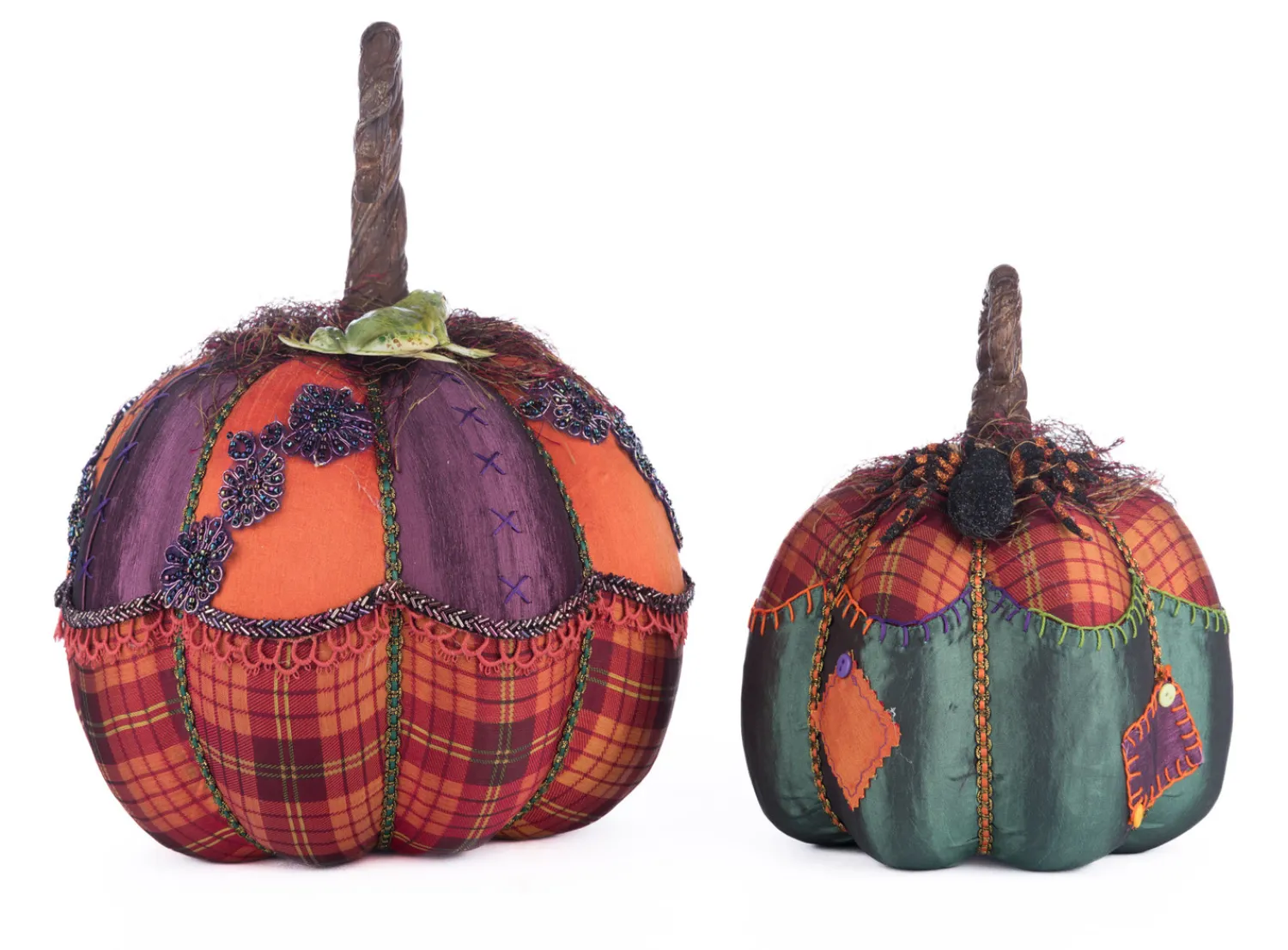 Sale The Jolly Christmas Shop Katherine's Collection 12.5" Broomstick Acres Pumpkins Set Of 2 Halloween Decoration 28-428181