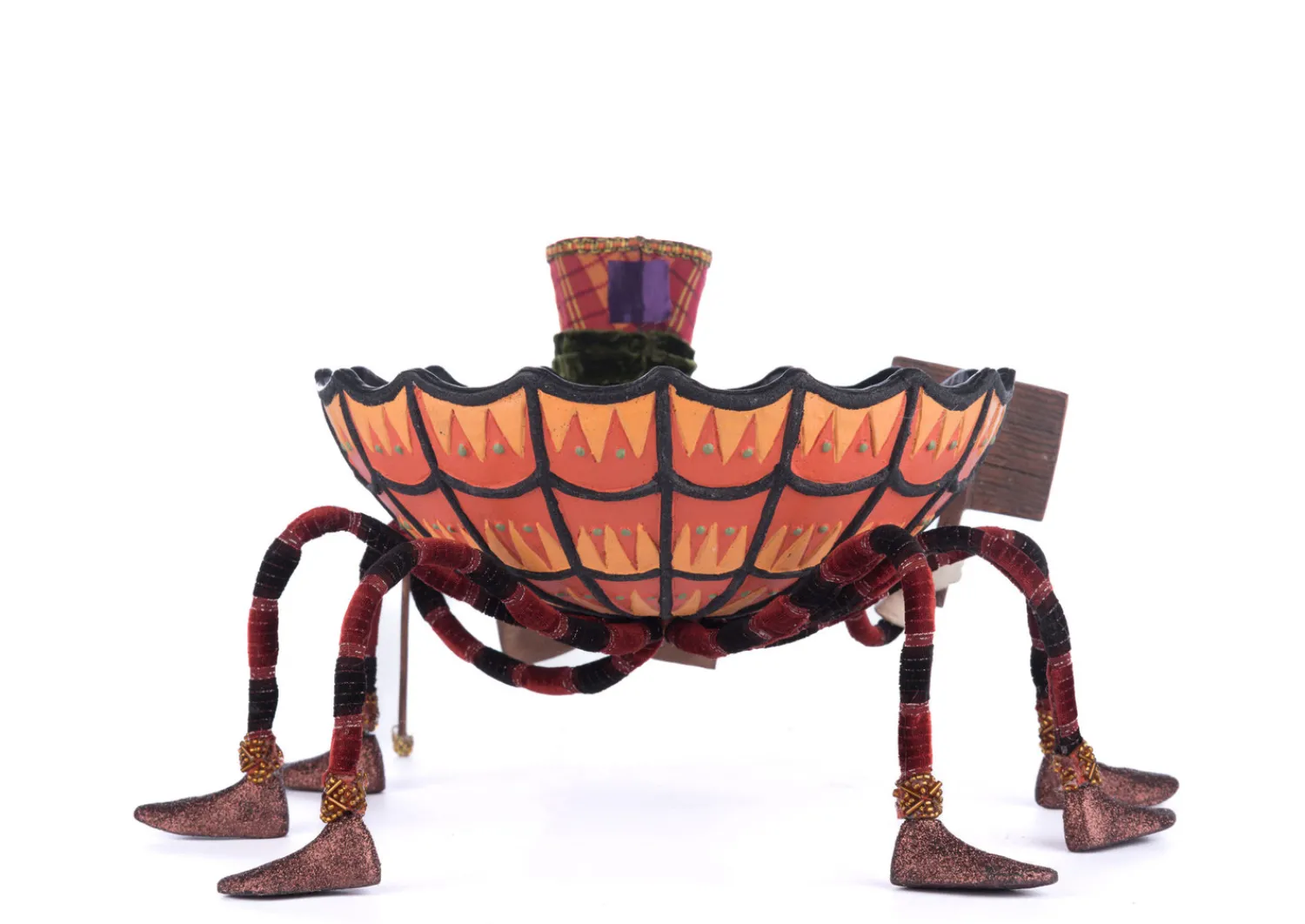 Outlet The Jolly Christmas Shop Katherine's Collection 14.5" Broomstick Acres Spider Halloween Candy Dish 28-428507