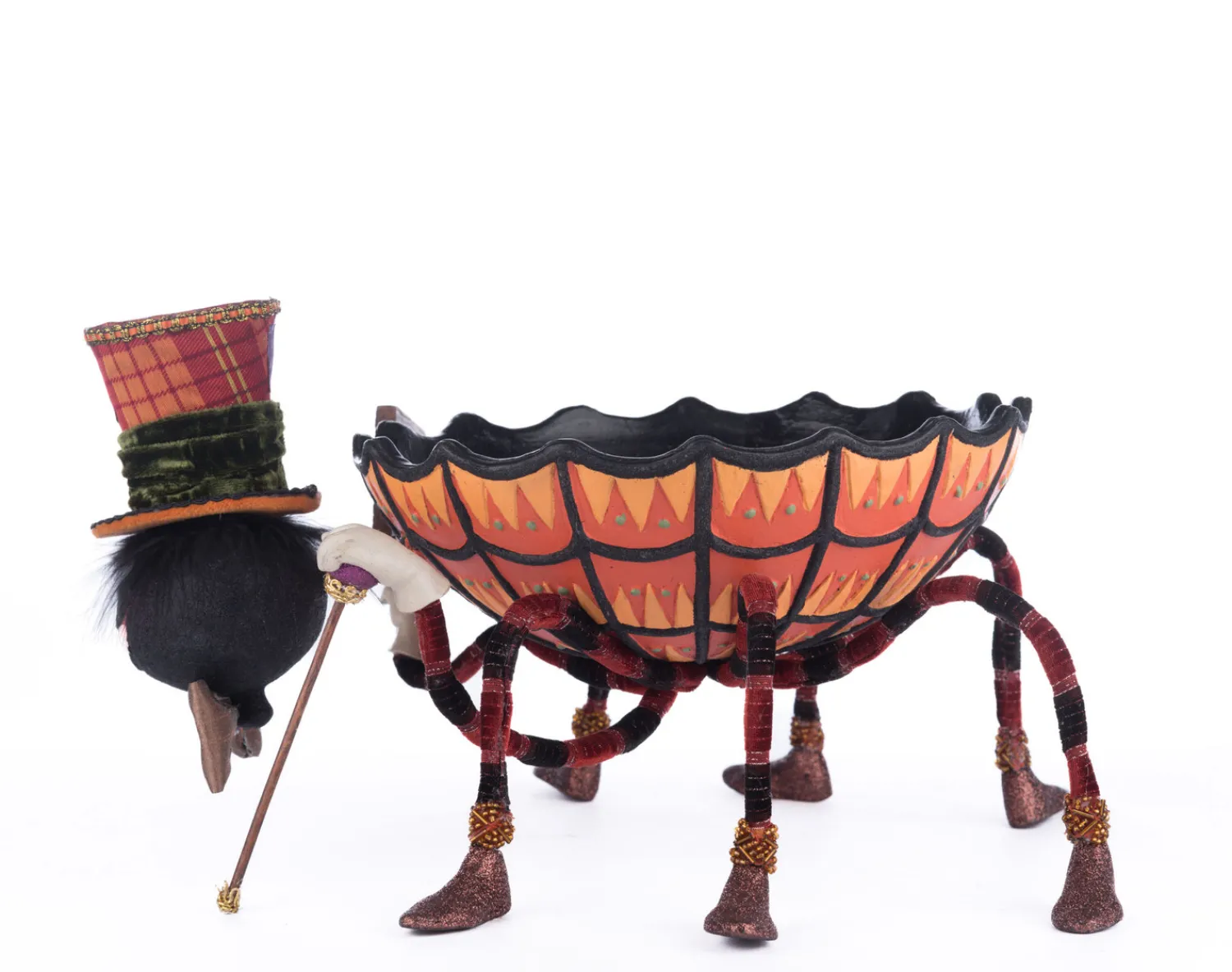 Outlet The Jolly Christmas Shop Katherine's Collection 14.5" Broomstick Acres Spider Halloween Candy Dish 28-428507