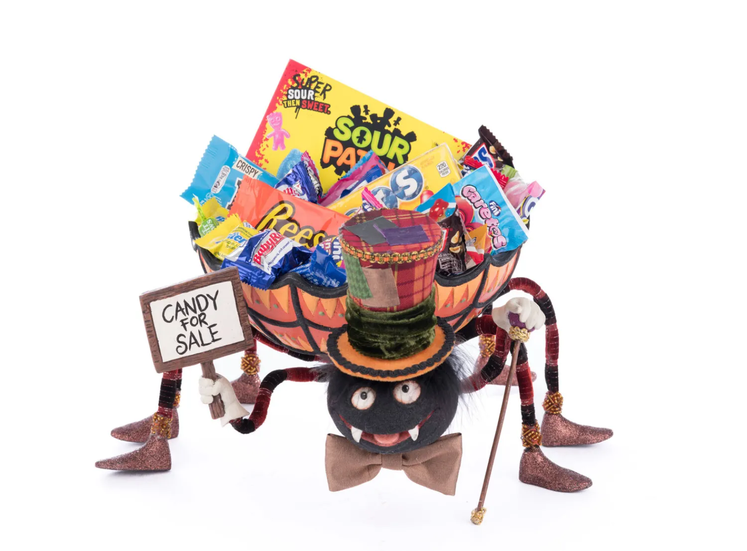 Outlet The Jolly Christmas Shop Katherine's Collection 14.5" Broomstick Acres Spider Halloween Candy Dish 28-428507