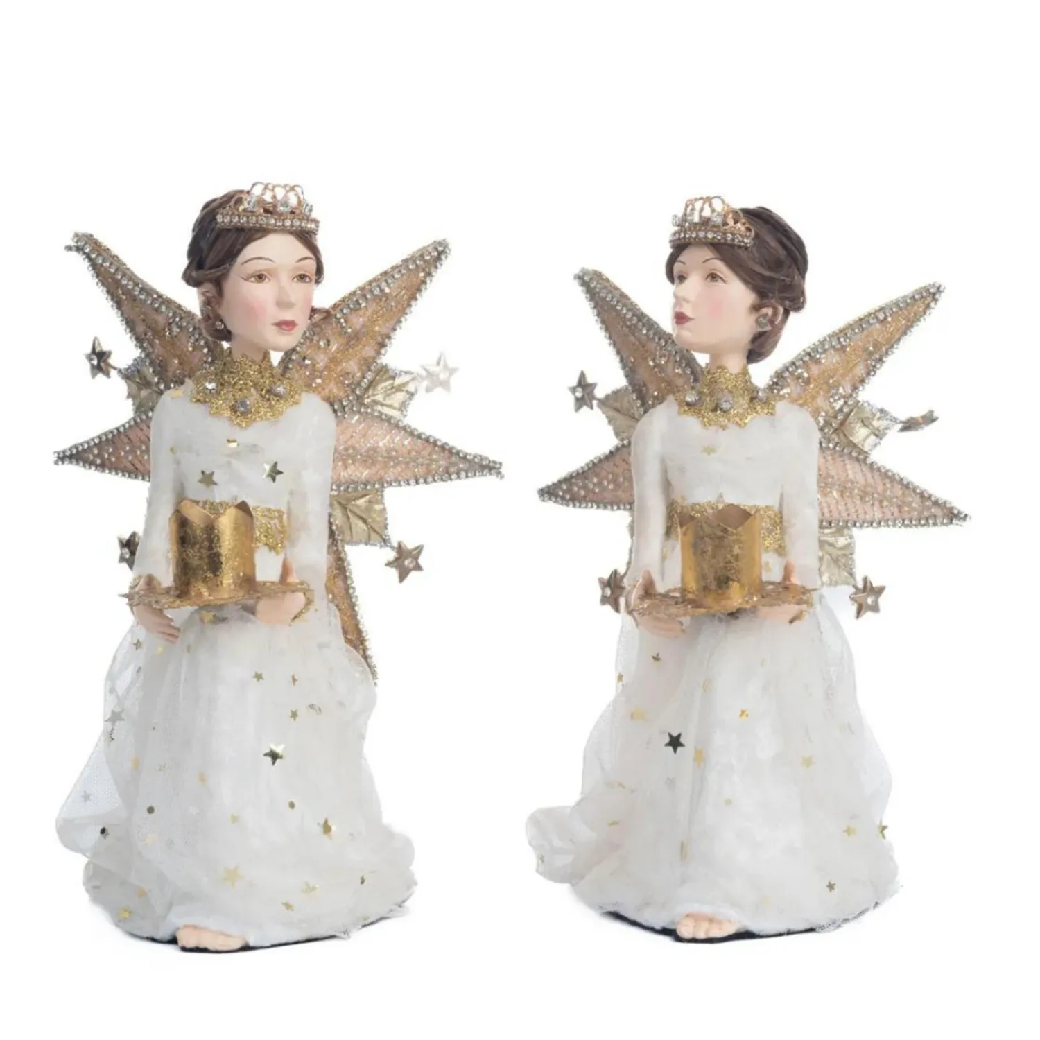 Clearance The Jolly Christmas Shop Katherine's Collection 9.5" Celestial Angel Candle Holders Set Of 2 28-328836