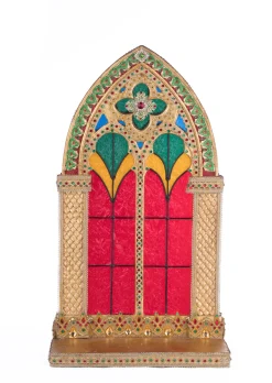 New The Jolly Christmas Shop Katherine's Collection 22" Christmas Castle Pillar Candle Holder 28-428250