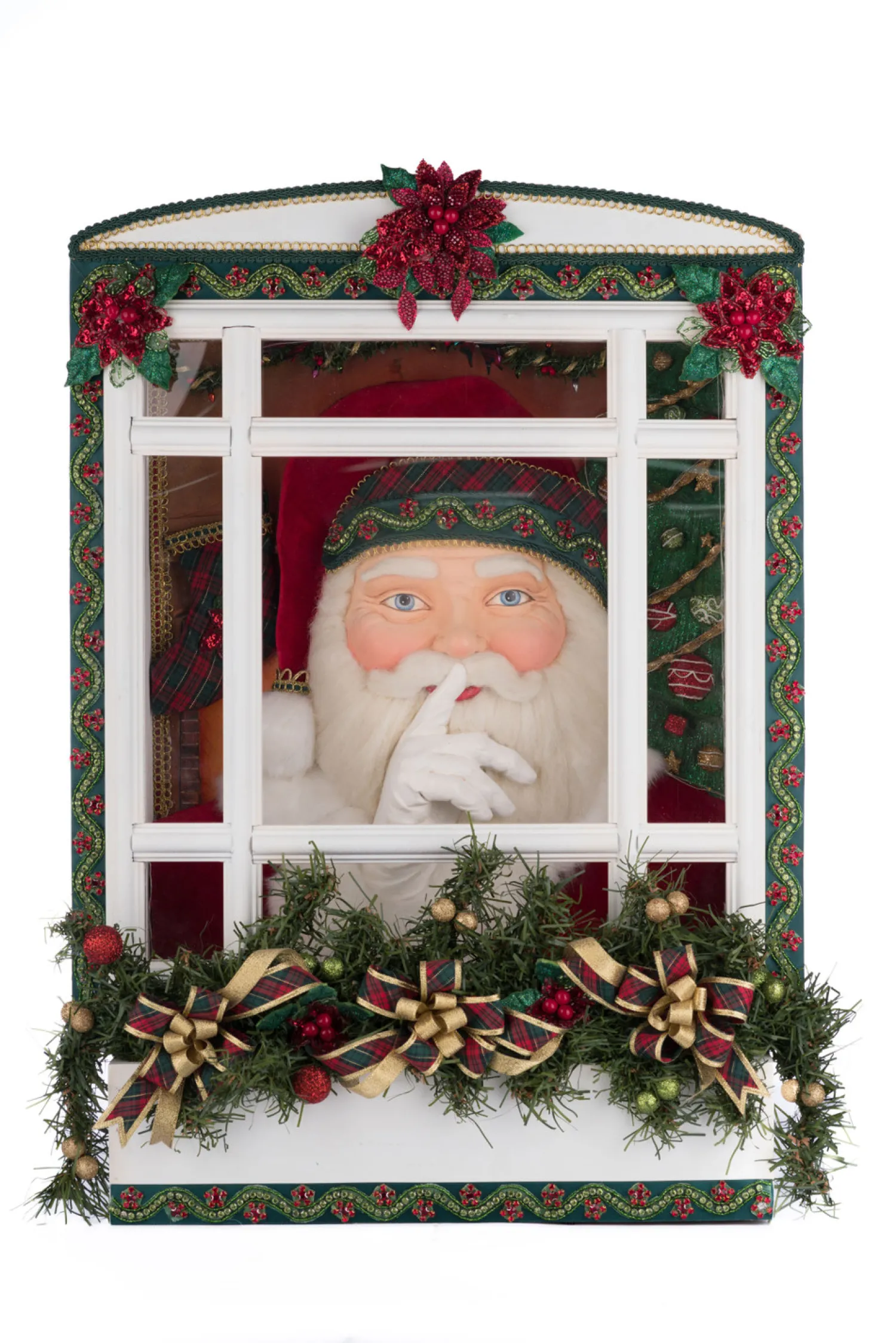 New The Jolly Christmas Shop Katherine's Collection 26.5" Holiday Magic Santa In Window Lighted Christmas Decoration 28-428319