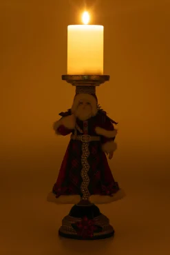 Best The Jolly Christmas Shop Katherine's Collection 13.5" Holiday Magic Santa Pillar Christmas Candle Holder 28-428324