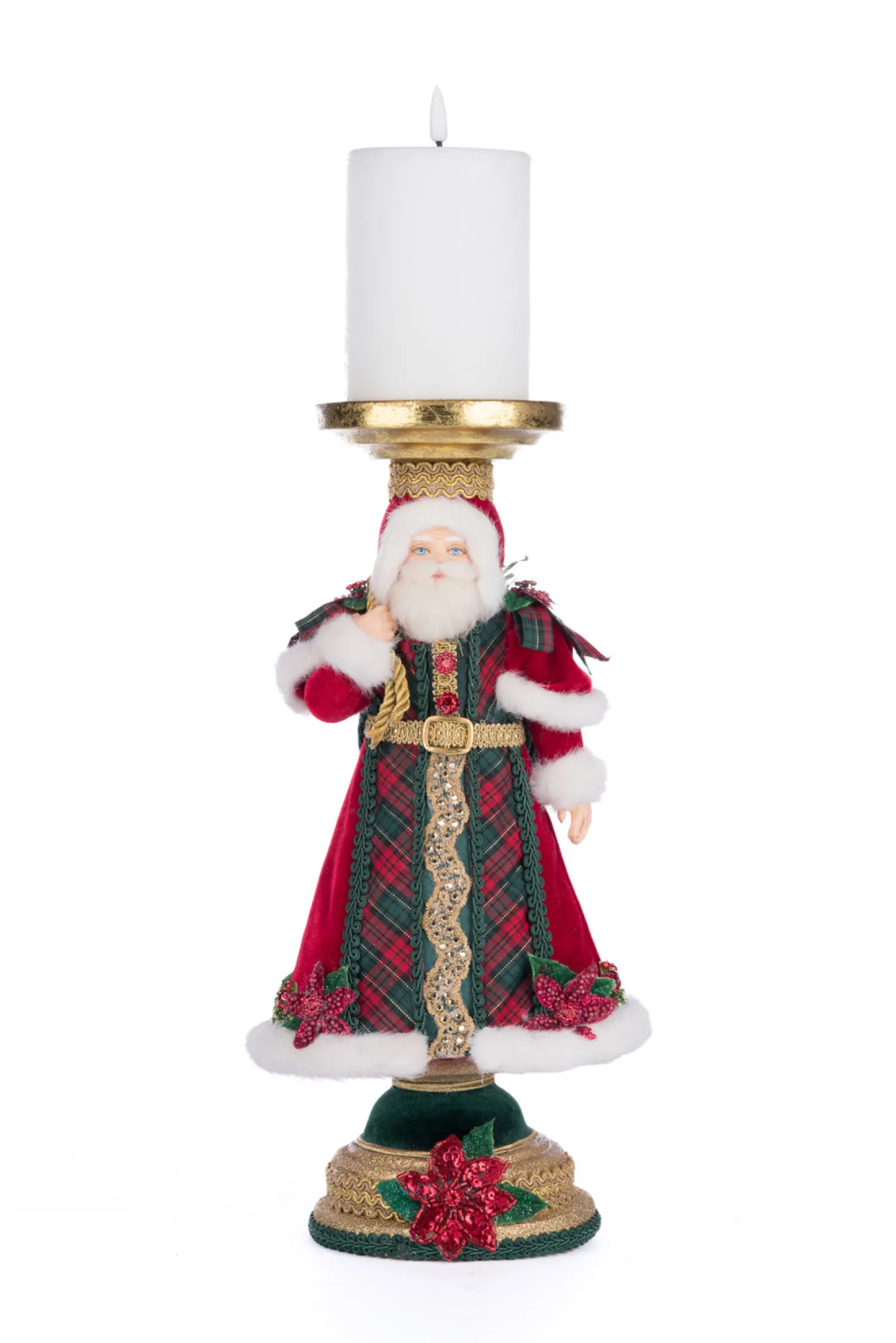Best The Jolly Christmas Shop Katherine's Collection 13.5" Holiday Magic Santa Pillar Christmas Candle Holder 28-428324