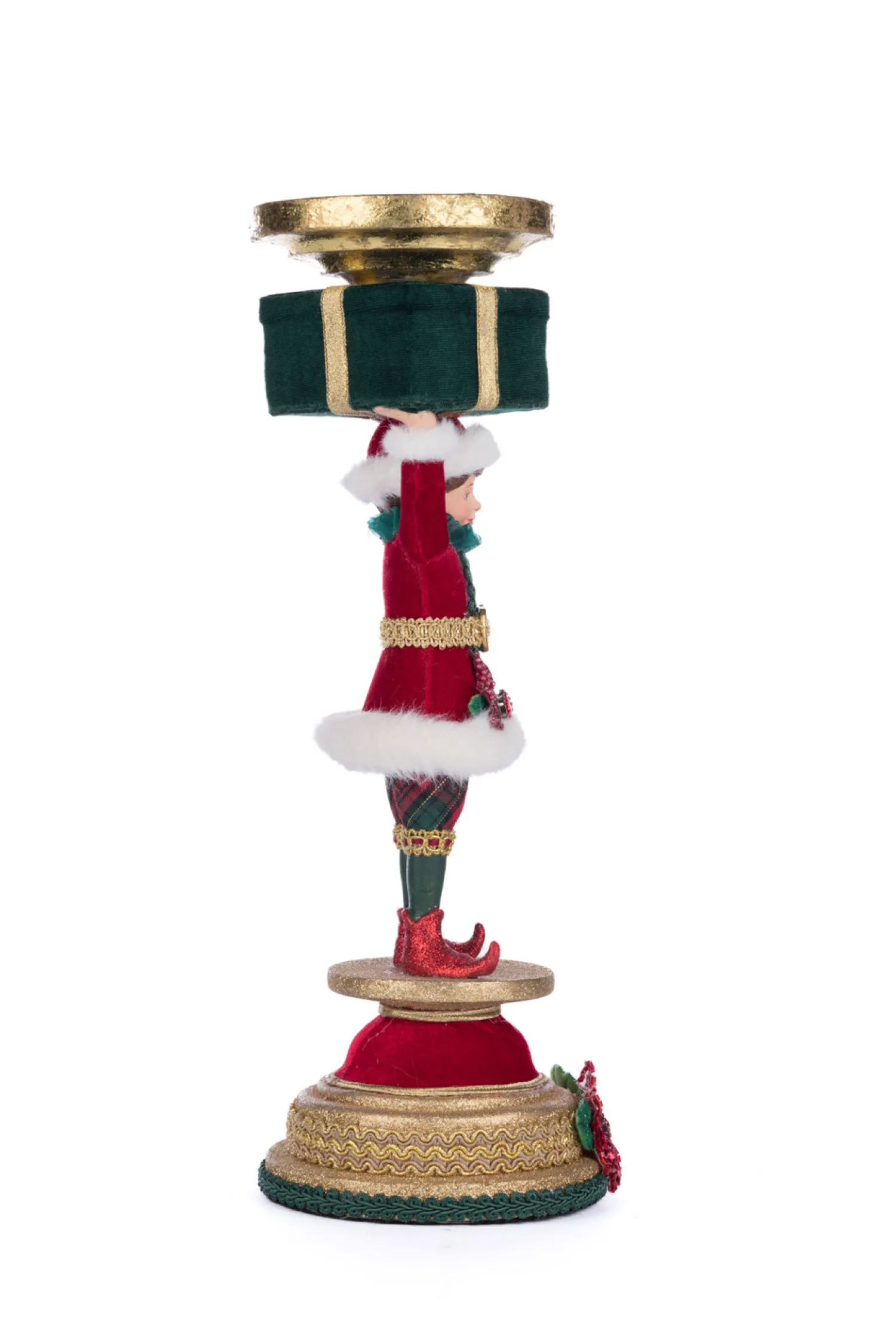 Outlet The Jolly Christmas Shop Katherine's Collection 13" Holiday Magic Elf Christmas Pillar Candle Holder 28-428325