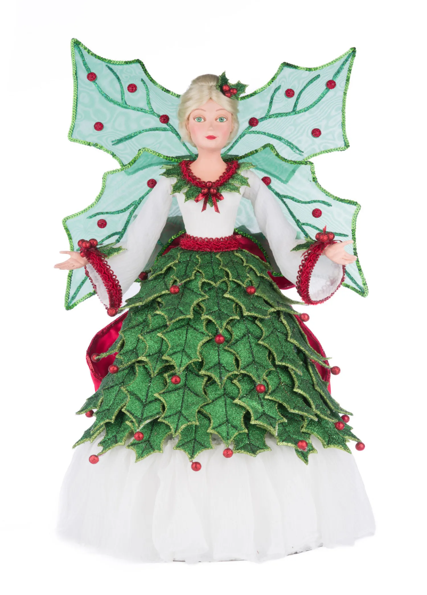 Outlet The Jolly Christmas Shop Katherine's Collection 22.5" Holly Berry Fairy Christmas Tree Topper 28-428342
