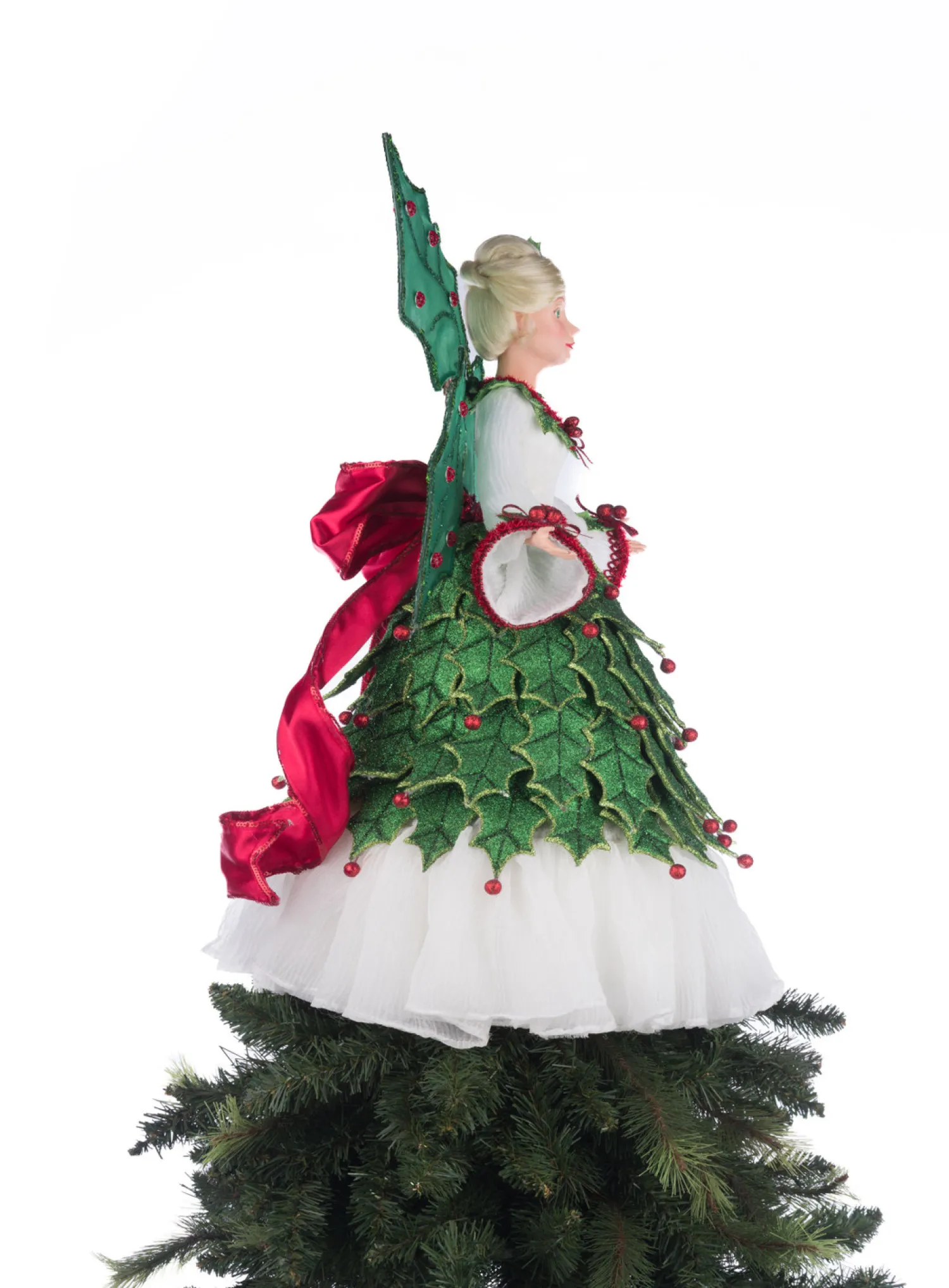 Outlet The Jolly Christmas Shop Katherine's Collection 22.5" Holly Berry Fairy Christmas Tree Topper 28-428342
