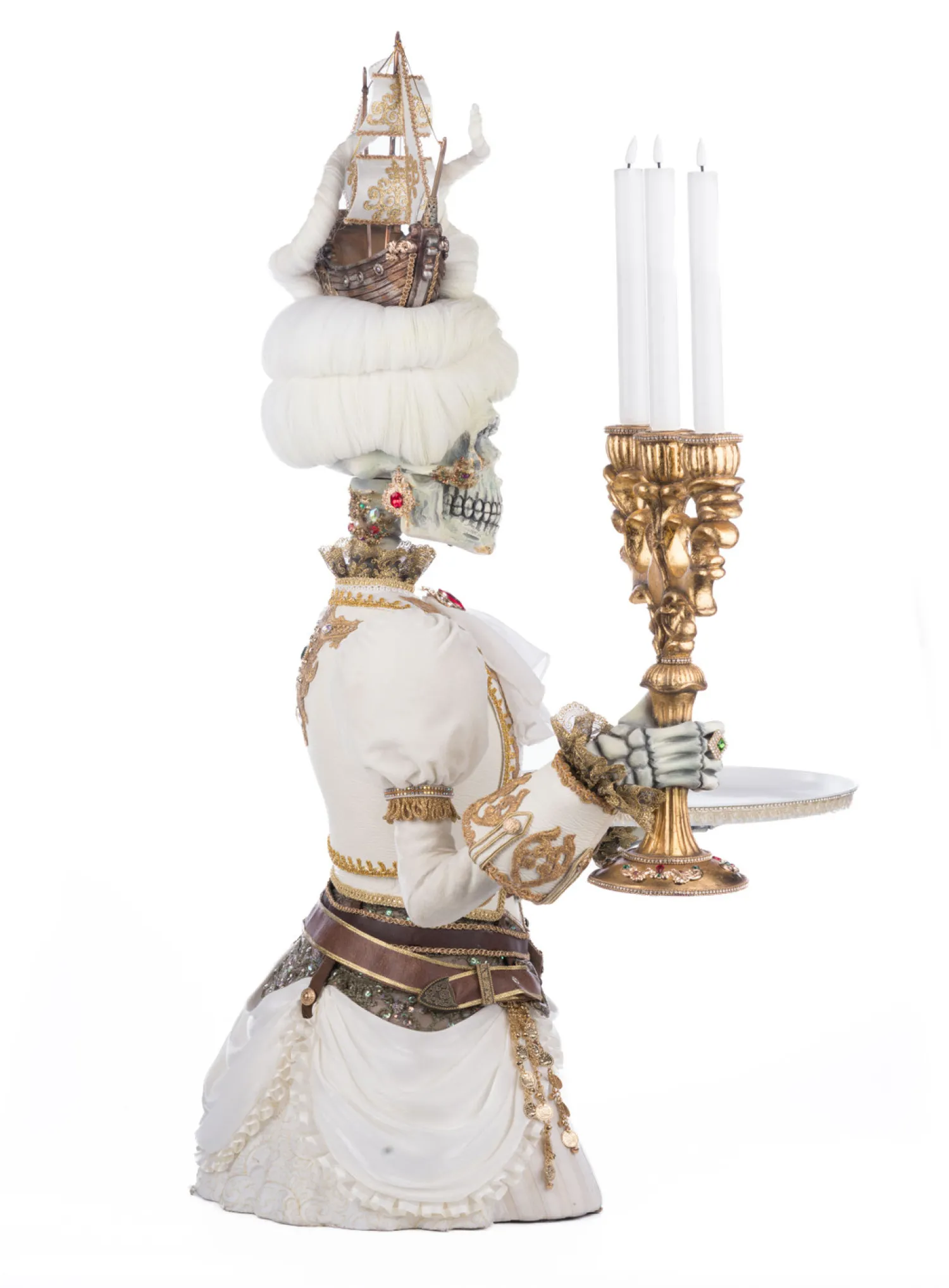 New The Jolly Christmas Shop Katherine's Collection 39" Lady Adelaid Apparition With Candelabra And Tray Pirate Halloween Decoration 28-428211