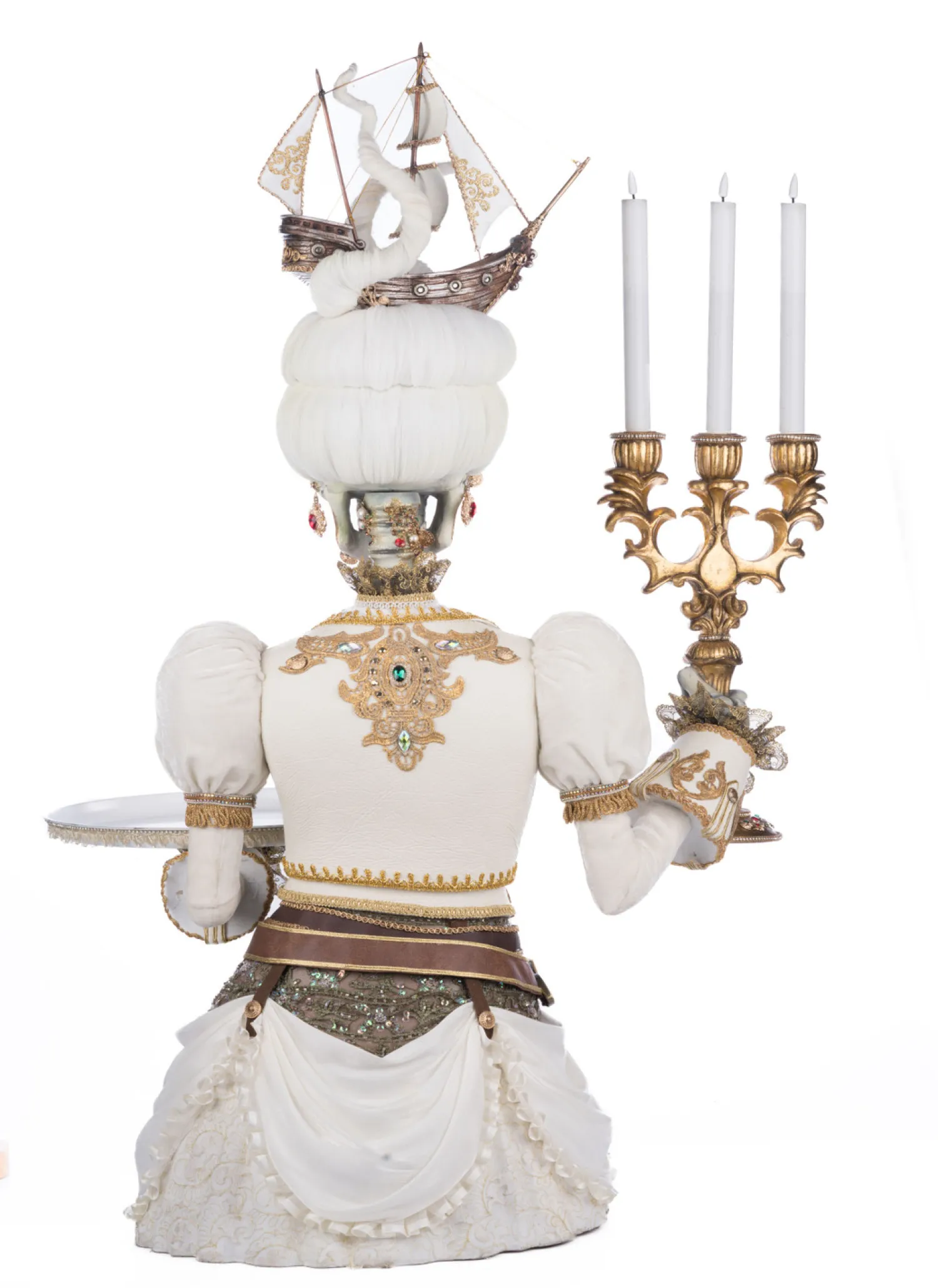 New The Jolly Christmas Shop Katherine's Collection 39" Lady Adelaid Apparition With Candelabra And Tray Pirate Halloween Decoration 28-428211