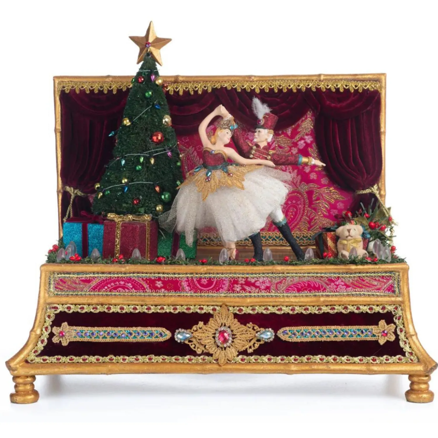 The Jolly Christmas Shop Katherine's Collection 15.75" Nutcracker Dancing Hinged Box Christmas Figure 28-328862