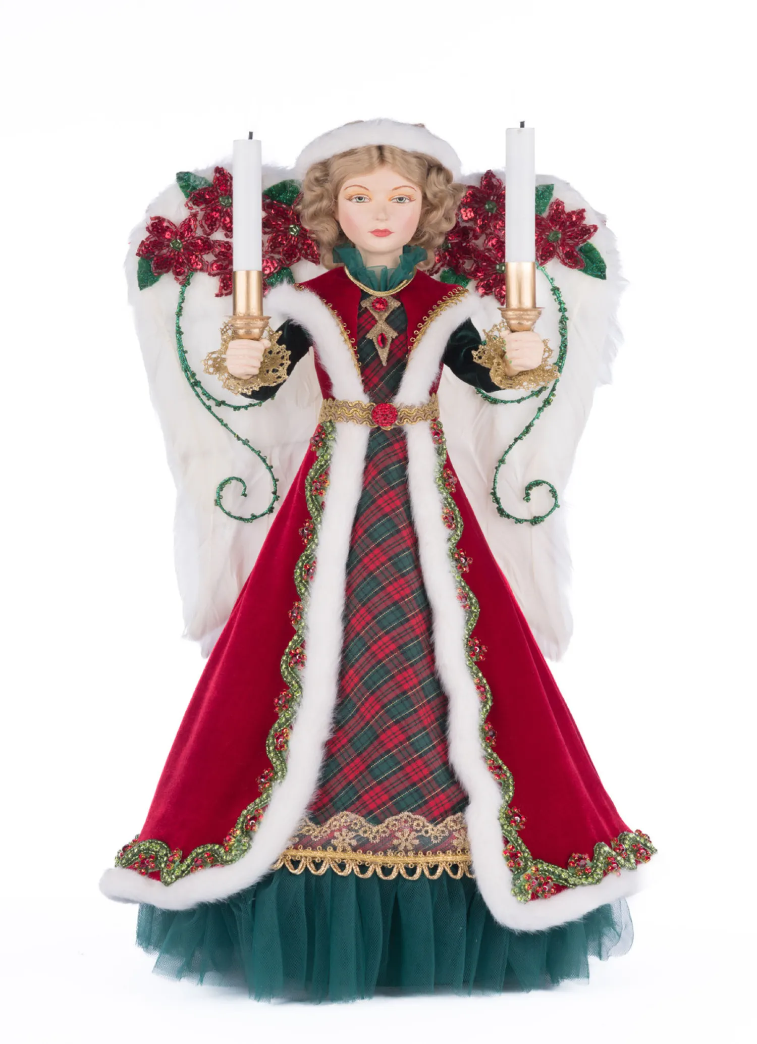Best The Jolly Christmas Shop Katherine's Collection 20" Penelope Poinsettia Angel Lighted Christmas Tree Topper 28-428329
