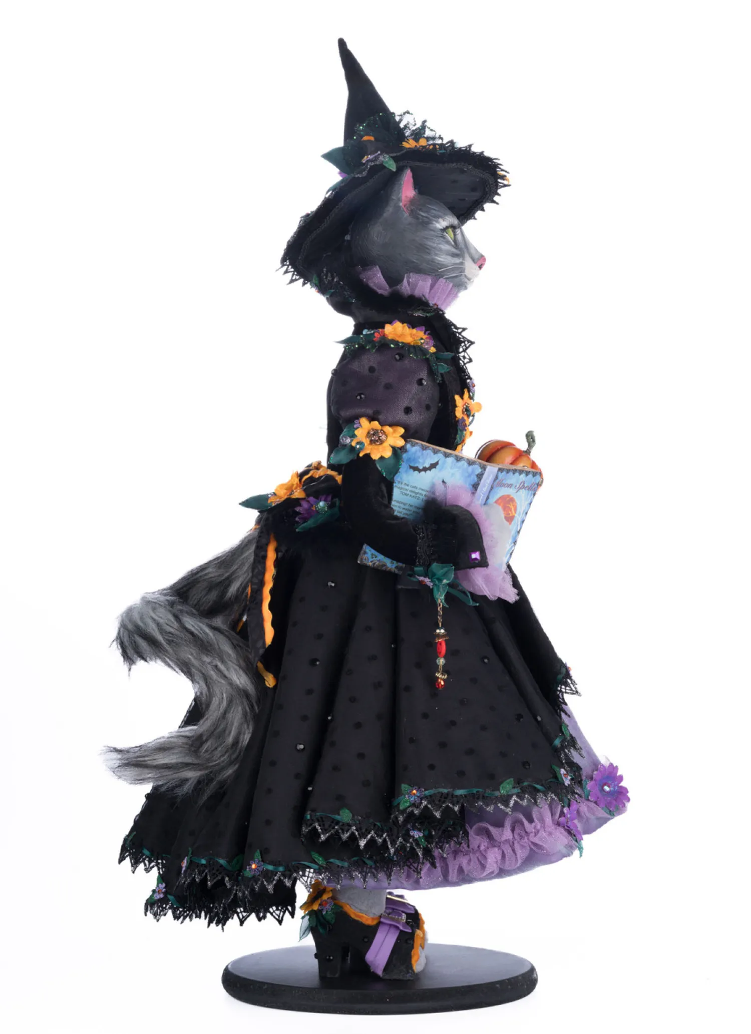 New The Jolly Christmas Shop Katherine's Collection 25" Purr-L Blacktail Witch Cat Halloween Decoration 28-428185