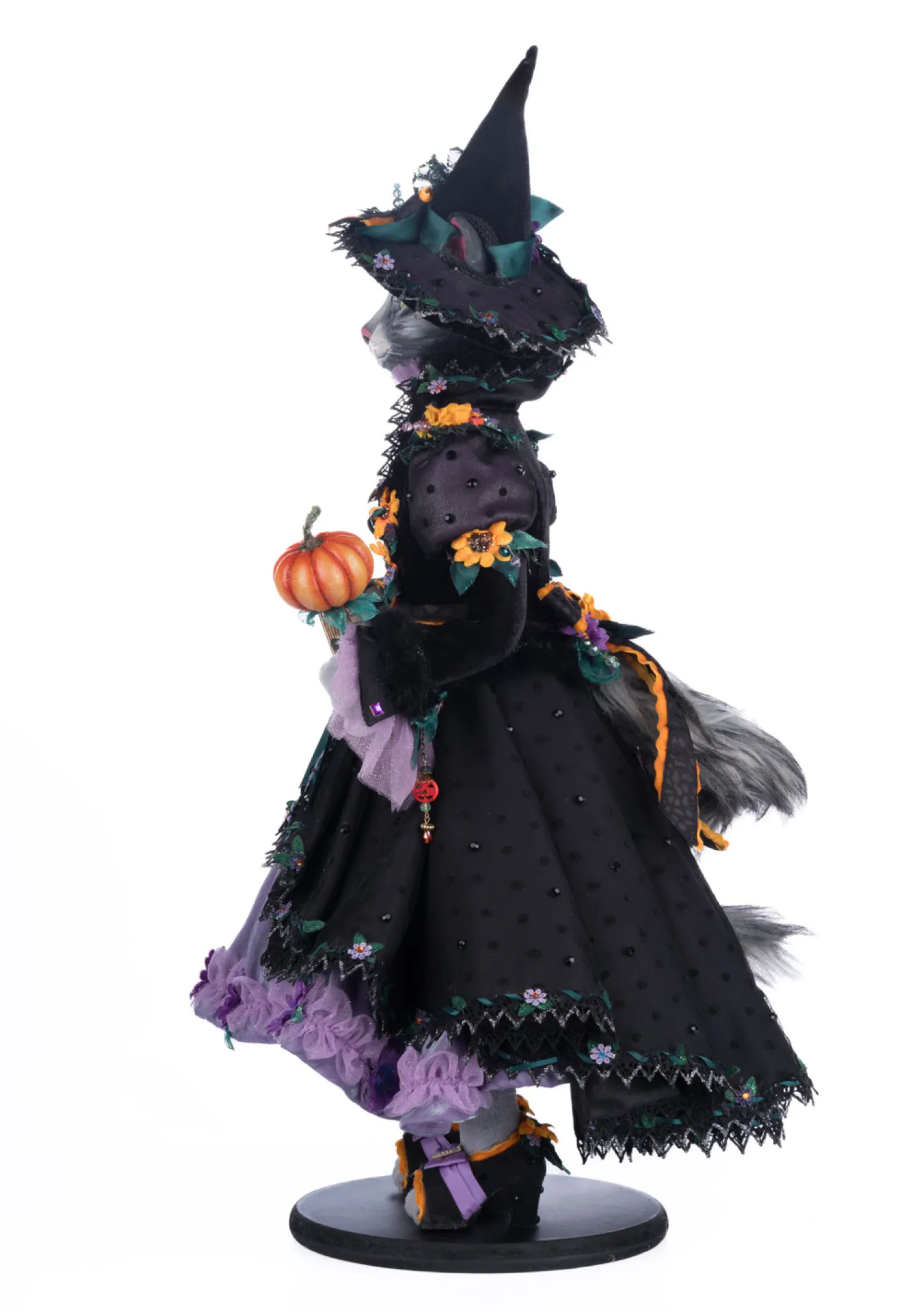 New The Jolly Christmas Shop Katherine's Collection 25" Purr-L Blacktail Witch Cat Halloween Decoration 28-428185