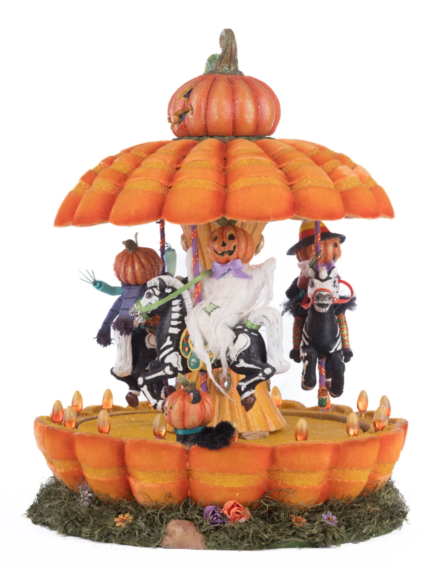 Sale The Jolly Christmas Shop Katherine's Collection 13" Pumpkin Carousel Halloween Decoration 28-428187