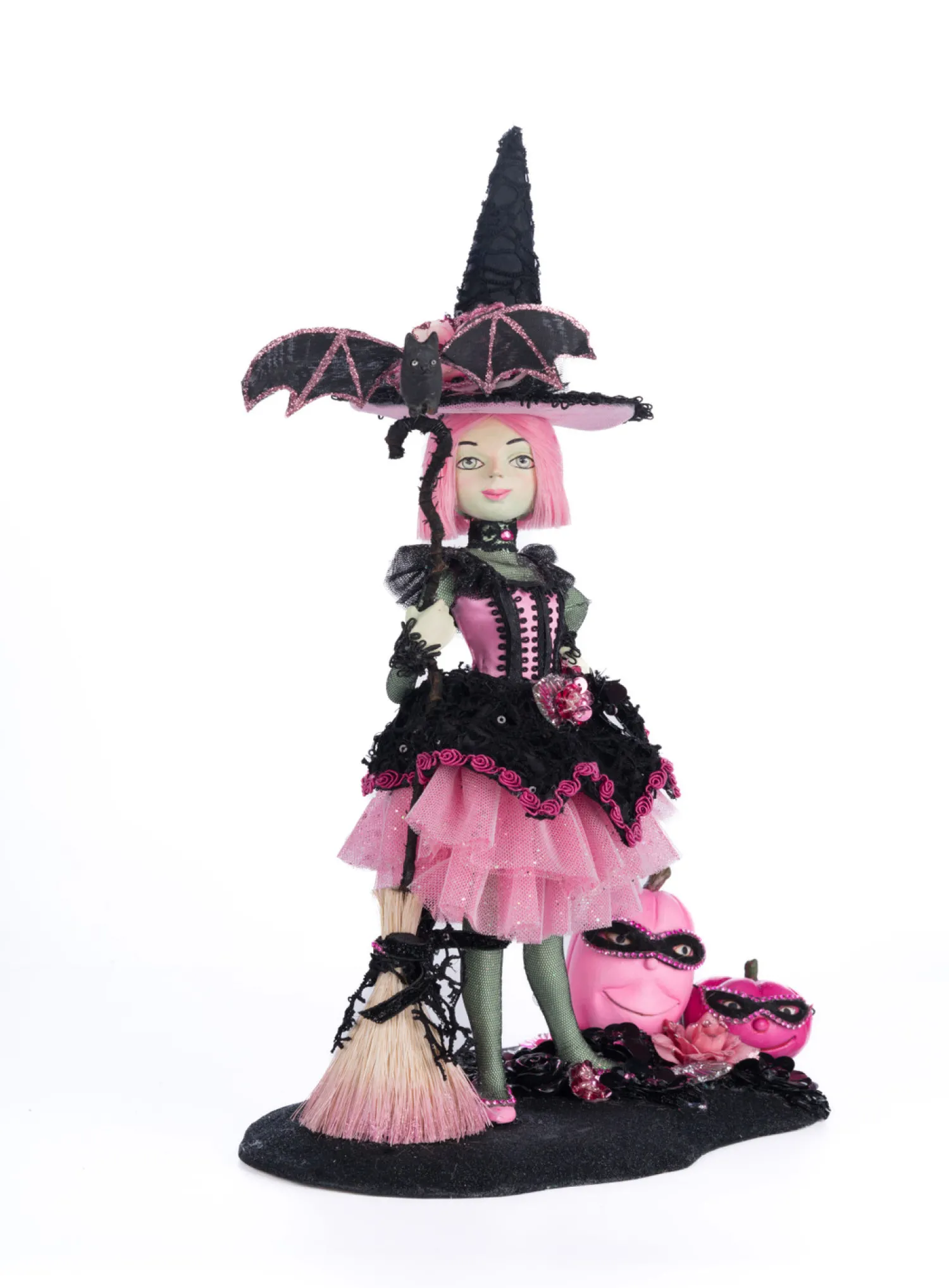 Clearance The Jolly Christmas Shop Katherine's Collection 14.75" Rosalie Blackthorne Pink Tabletop Witch Halloween Decoration 28-428510
