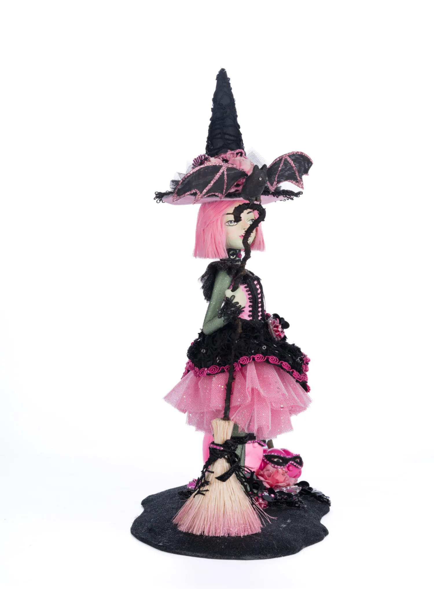 Clearance The Jolly Christmas Shop Katherine's Collection 14.75" Rosalie Blackthorne Pink Tabletop Witch Halloween Decoration 28-428510