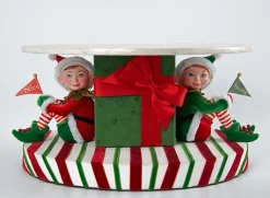 Sale The Jolly Christmas Shop Katherine's Collection 13.25" Santa Claus Is Coming To Town Naughty And Nice Cake Stand 28-128245