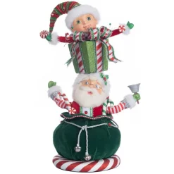 Hot The Jolly Christmas Shop Katherine's Collection 19" Santa And Elf Gift Stack Christmas Decoration 28-328824