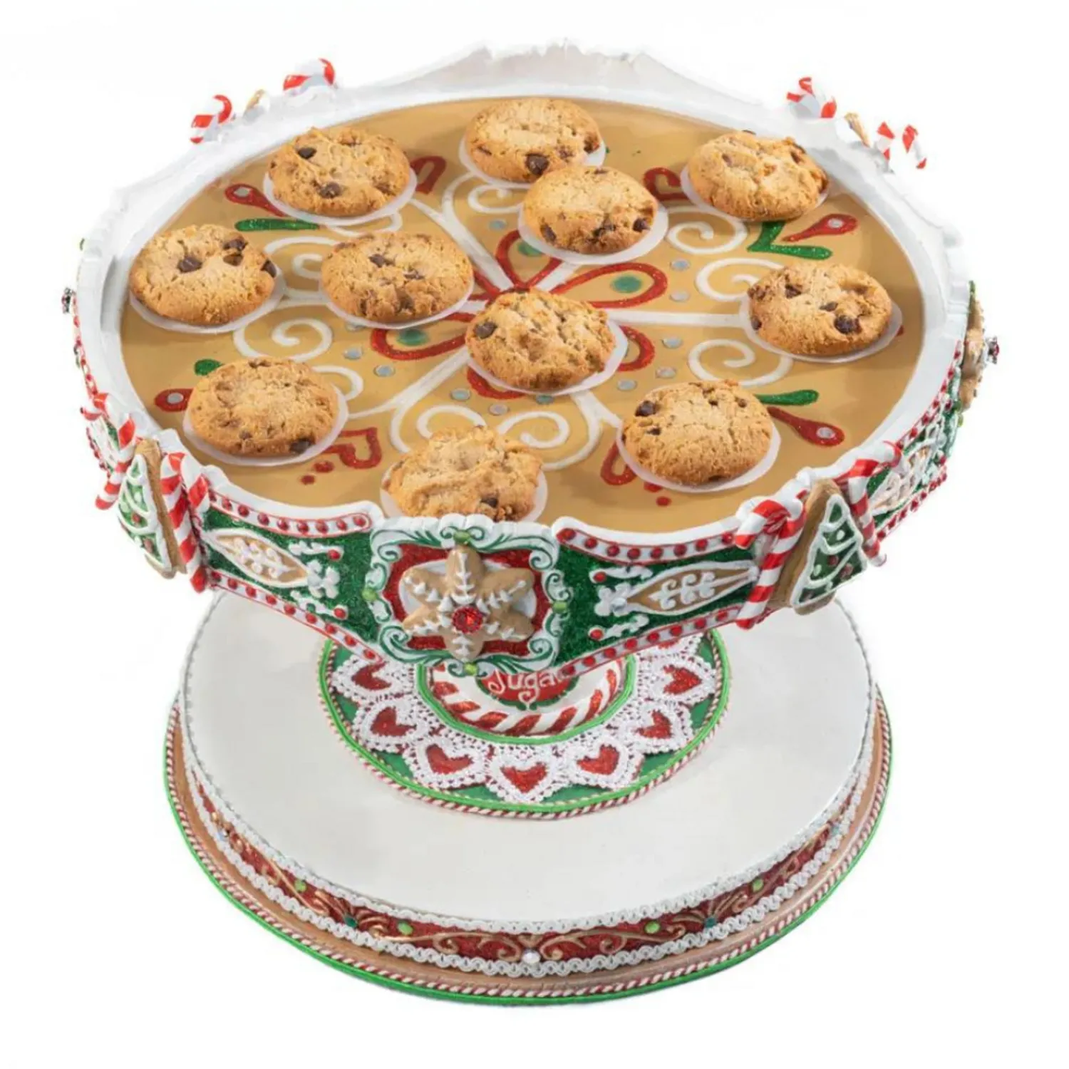 New The Jolly Christmas Shop Katherine's Collection 12" Seasoned Greetings Christmas Cake Stand 28-328048