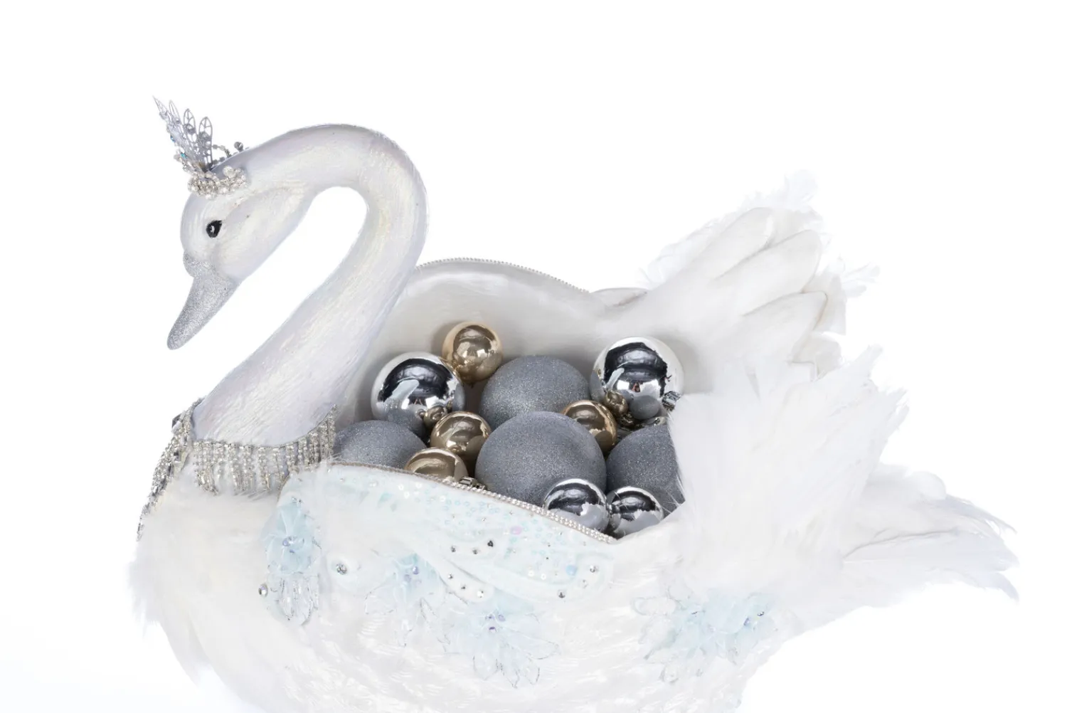 The Jolly Christmas Shop Katherine's Collection 24" Shimmering Swan Bowl Christmas Decoration 28-428298