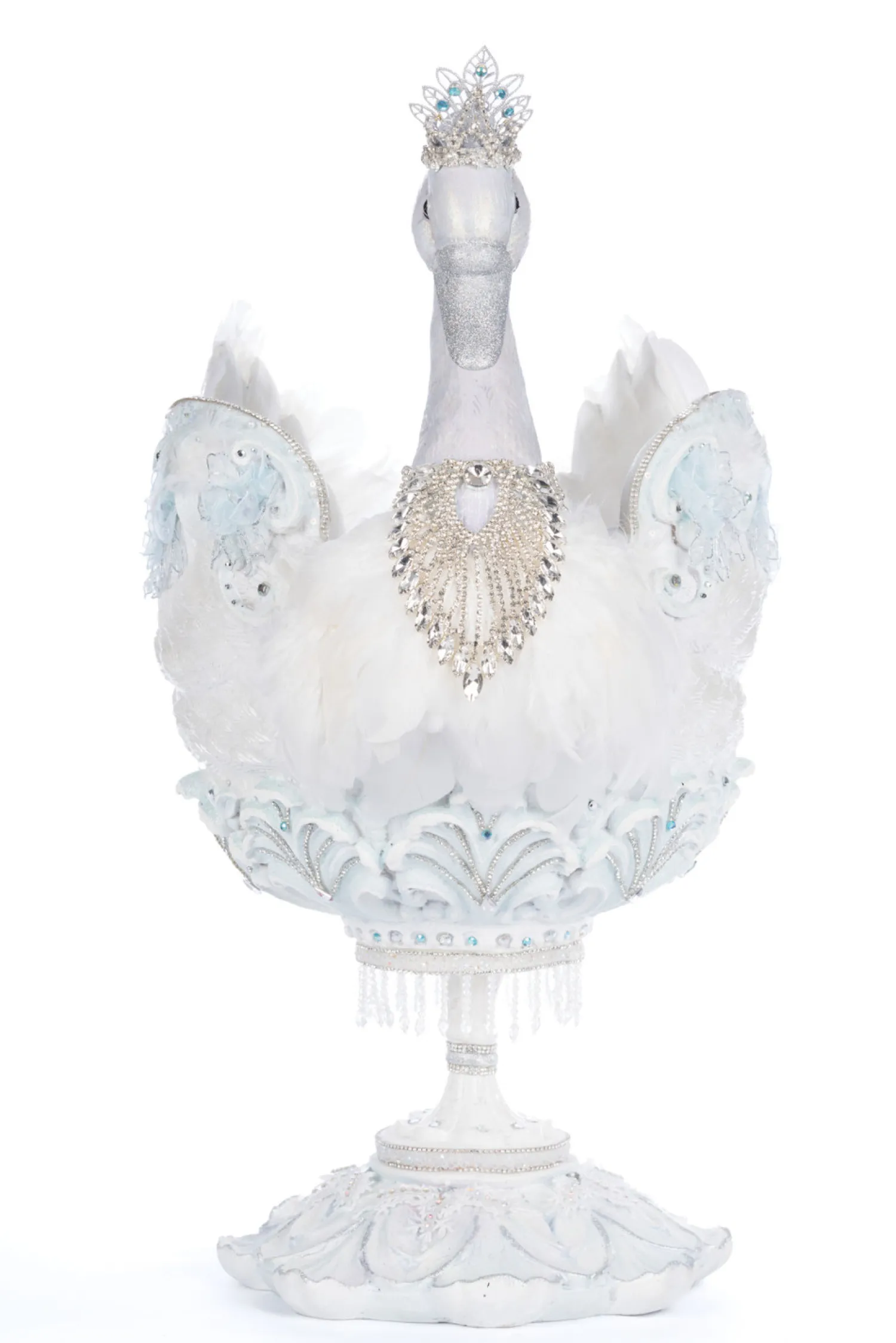 The Jolly Christmas Shop Katherine's Collection 24" Shimmering Swan Bowl Christmas Decoration 28-428298
