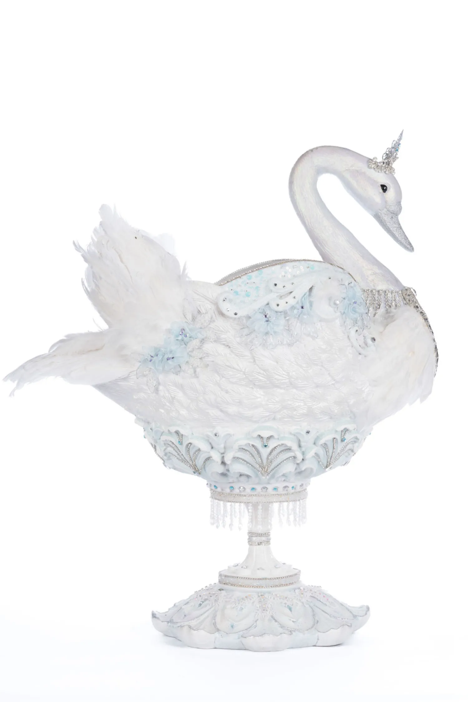 The Jolly Christmas Shop Katherine's Collection 24" Shimmering Swan Bowl Christmas Decoration 28-428298