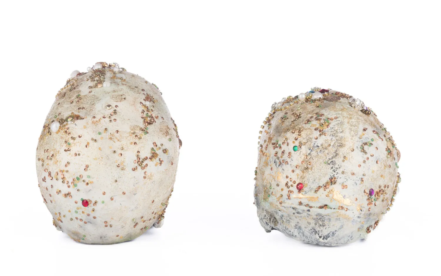 Discount The Jolly Christmas Shop Katherine's Collection 8.5" Tabletop Jewel Encrusted Skull Figures Set Of 2 Halloween Decoration 28-428214