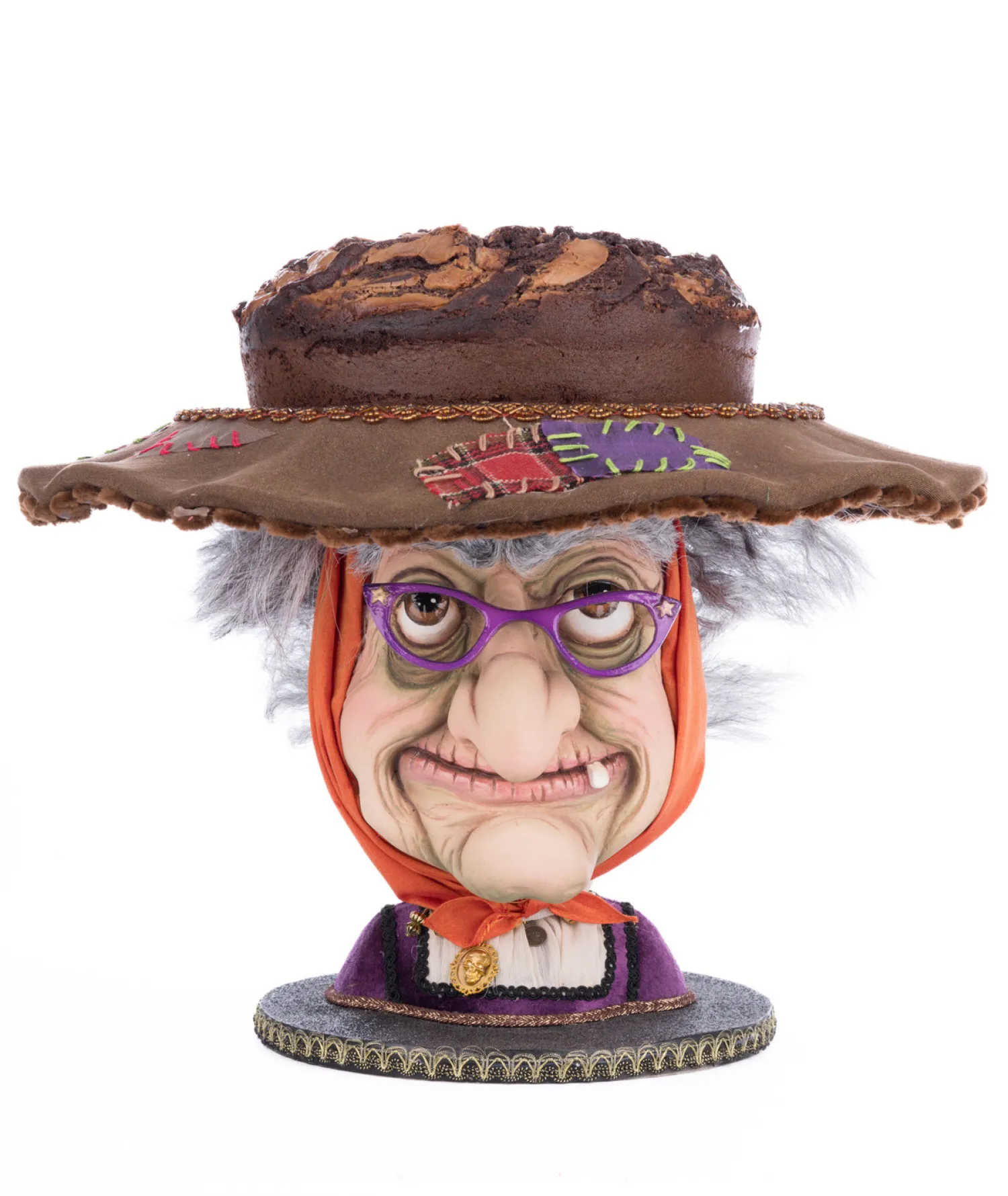 New The Jolly Christmas Shop Katherine's Collection 16" Witch Head Cake Plate Halloween Home Decoration 28-428156