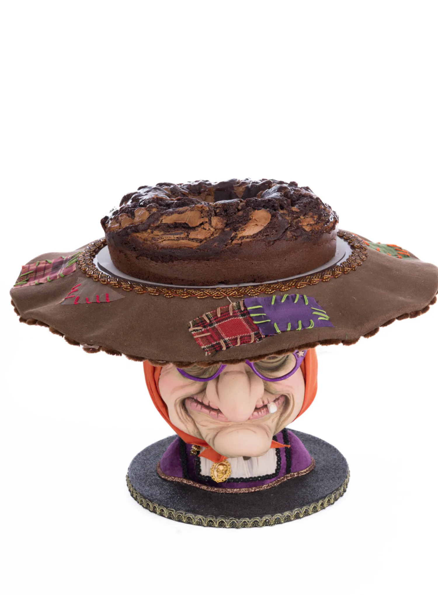 New The Jolly Christmas Shop Katherine's Collection 16" Witch Head Cake Plate Halloween Home Decoration 28-428156