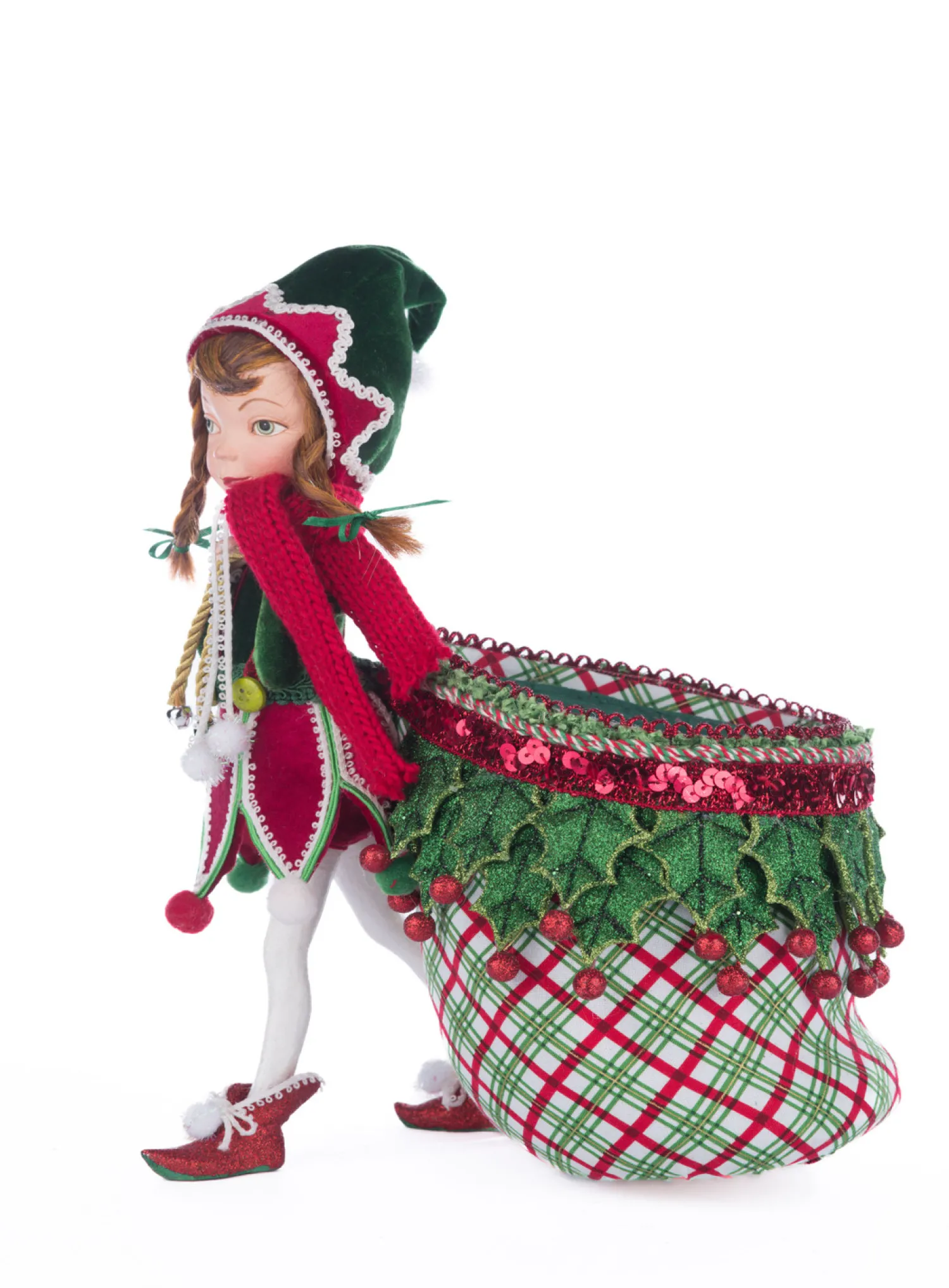 Online The Jolly Christmas Shop Katherine's Collection 12.5" Winter Snowdrop Elf With Bag Christmas Decoration 28-428412