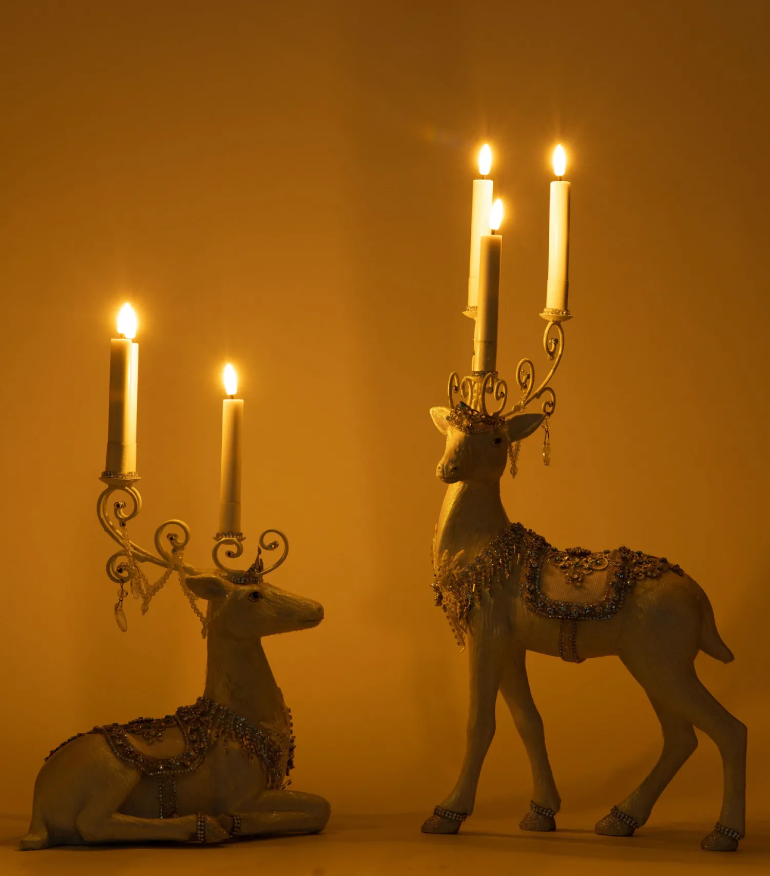Sale The Jolly Christmas Shop Katherine's Collection Crystal Christmas Standing Or Sitting Deer Christmas Candleholder