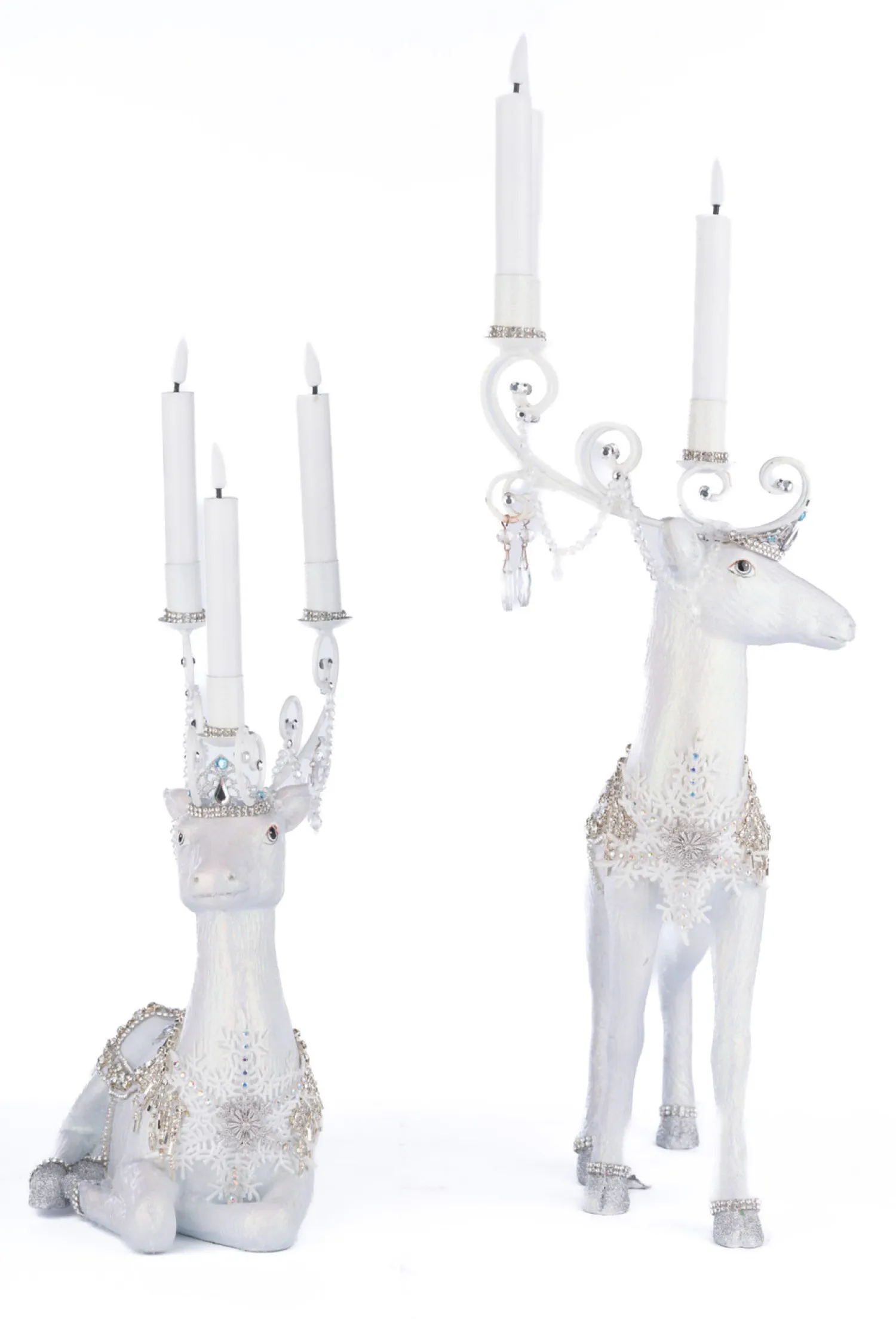 Sale The Jolly Christmas Shop Katherine's Collection Crystal Christmas Standing Or Sitting Deer Christmas Candleholder