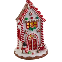 Discount The Jolly Christmas Shop Kurt Adler 8.5" Battery Operated Lighted Red And White Gingerbread Houses GBJ0037