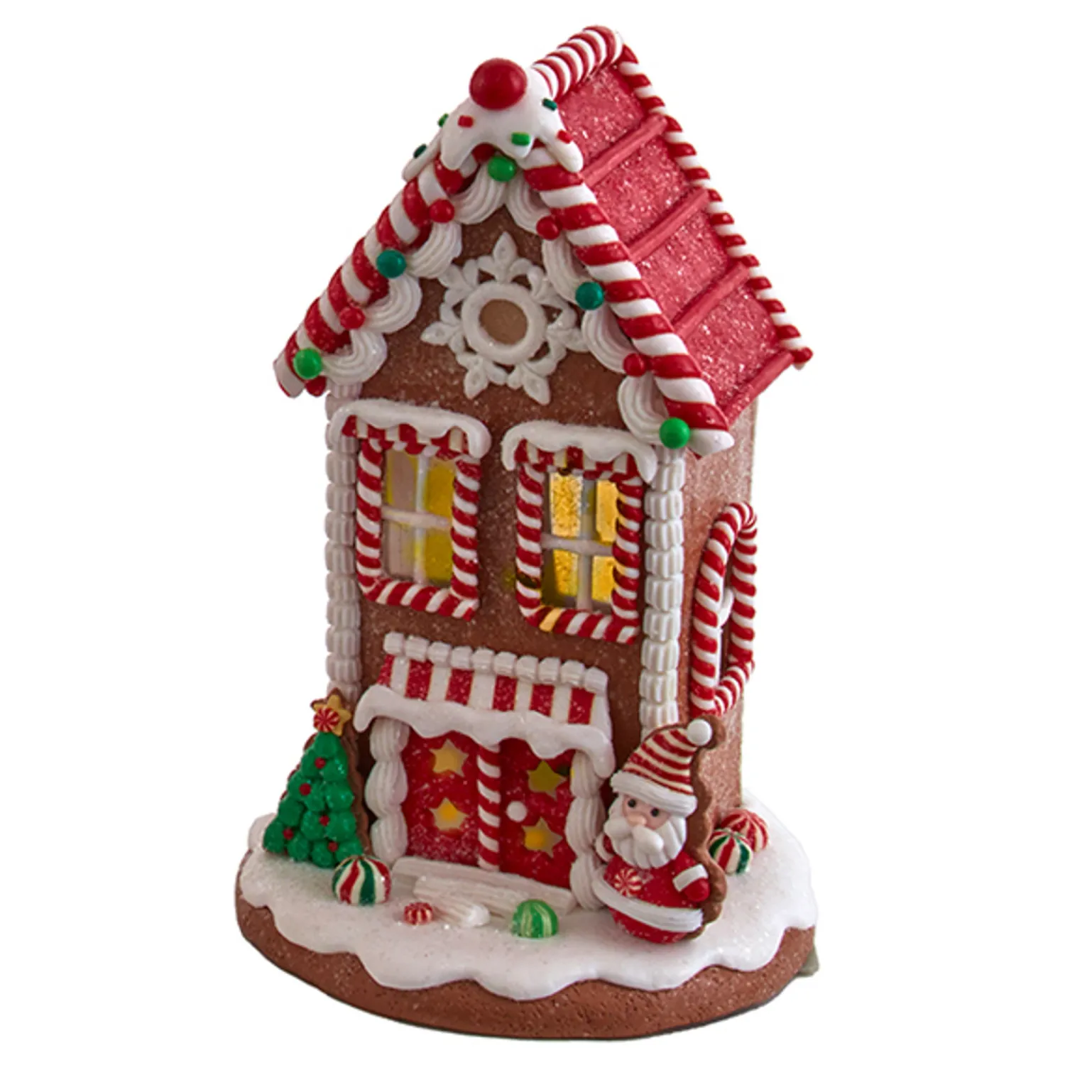 Discount The Jolly Christmas Shop Kurt Adler 8.5" Battery Operated Lighted Red And White Gingerbread Houses GBJ0037