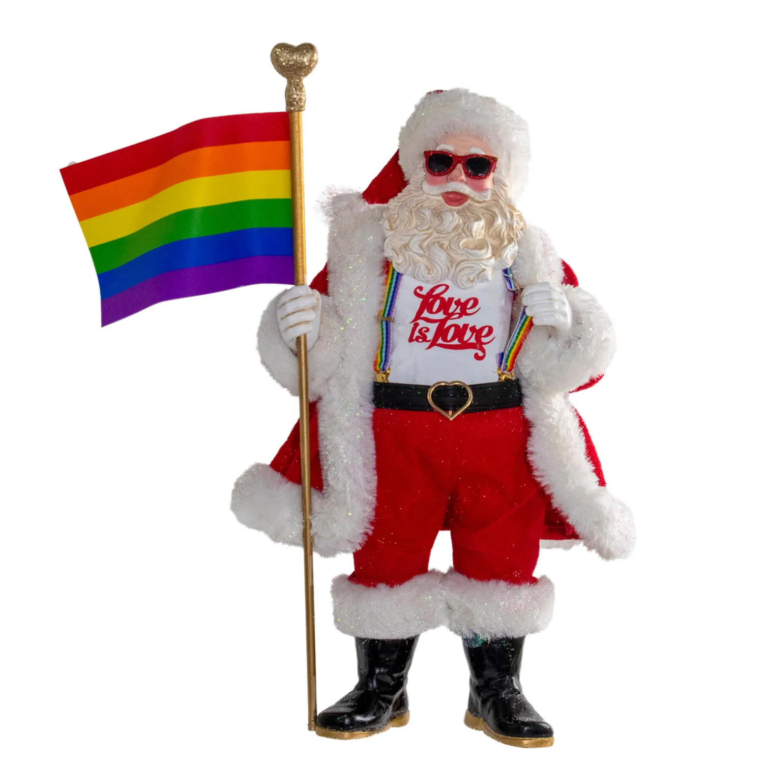 Clearance The Jolly Christmas Shop Kurt Adler 10" Fabriché Pride Santa Christmas Figure FA0179