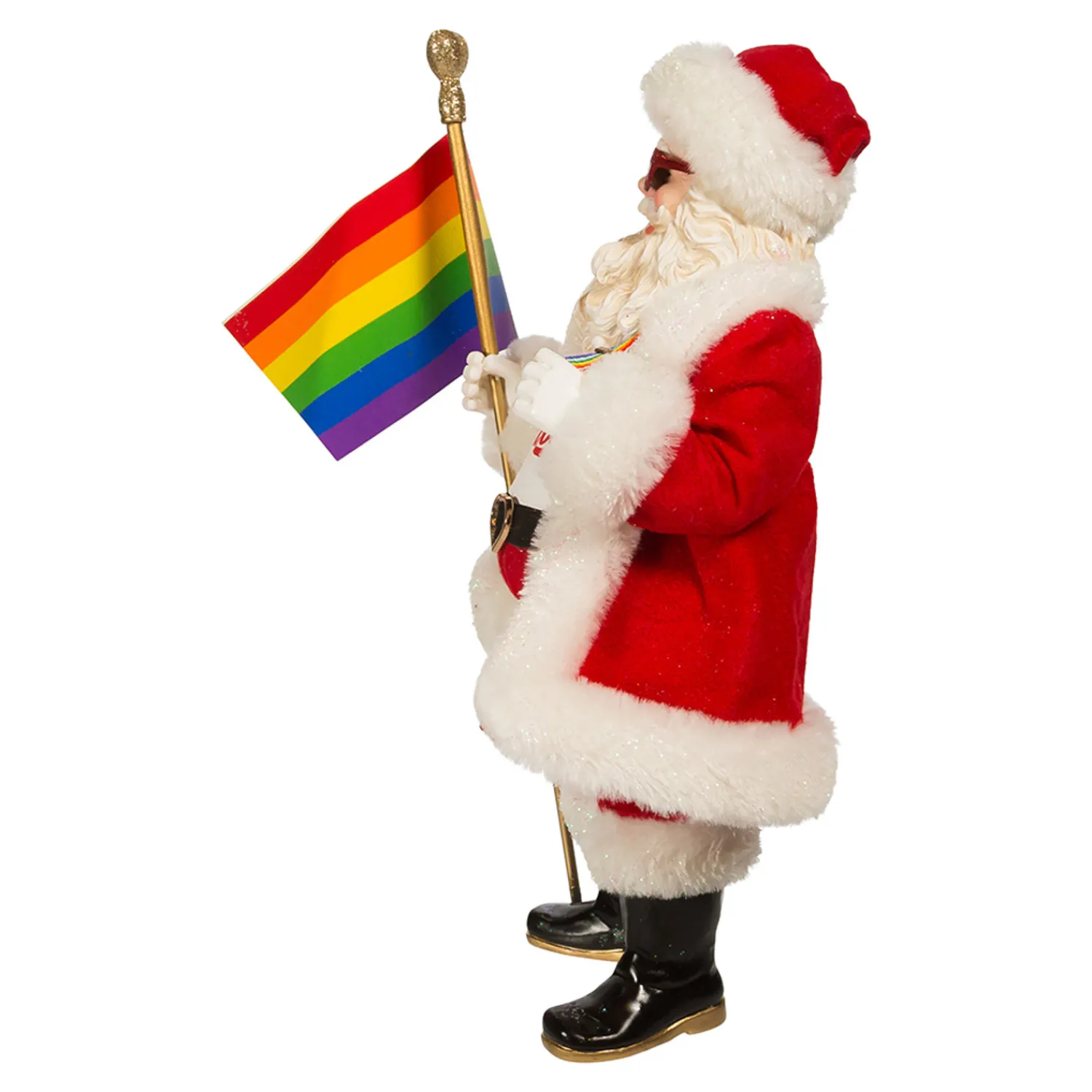 Clearance The Jolly Christmas Shop Kurt Adler 10" Fabriché Pride Santa Christmas Figure FA0179