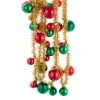 The Jolly Christmas Shop Kurt Adler 6' Gold Tinsel With Red & Green Ball Ornament Christmas Tree Garland D4356