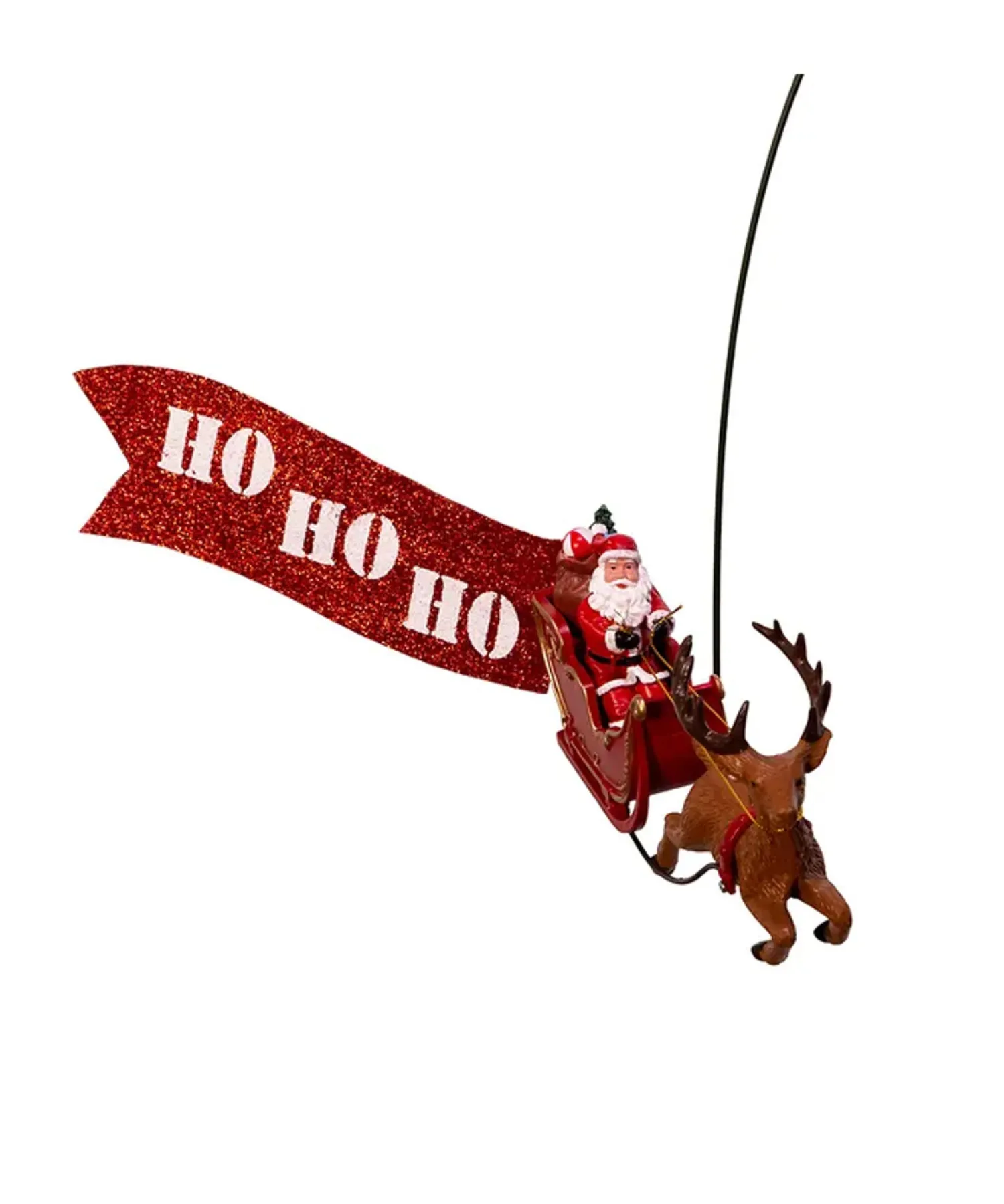 Online The Jolly Christmas Shop Kurt Adler 19.7" Lighted LED Star With Rotating Santa And Sleigh Christmas Tree Topper AD3001
