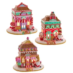 Discount The Jolly Christmas Shop Kurt Adler 7.5" Light-Up Sugar Plum Shops Christmas Houses GBJ0028