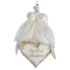 Discount The Jolly Christmas Shop Kurt Adler 4.75" Noble Gems "Our First Christmas" Doves Glass Christmas Ornament NBX0025