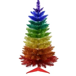 Hot The Jolly Christmas Shop Kurt Adler 3' Or 4' Un-Lit Rainbow Foil Artificial Christmas Tree