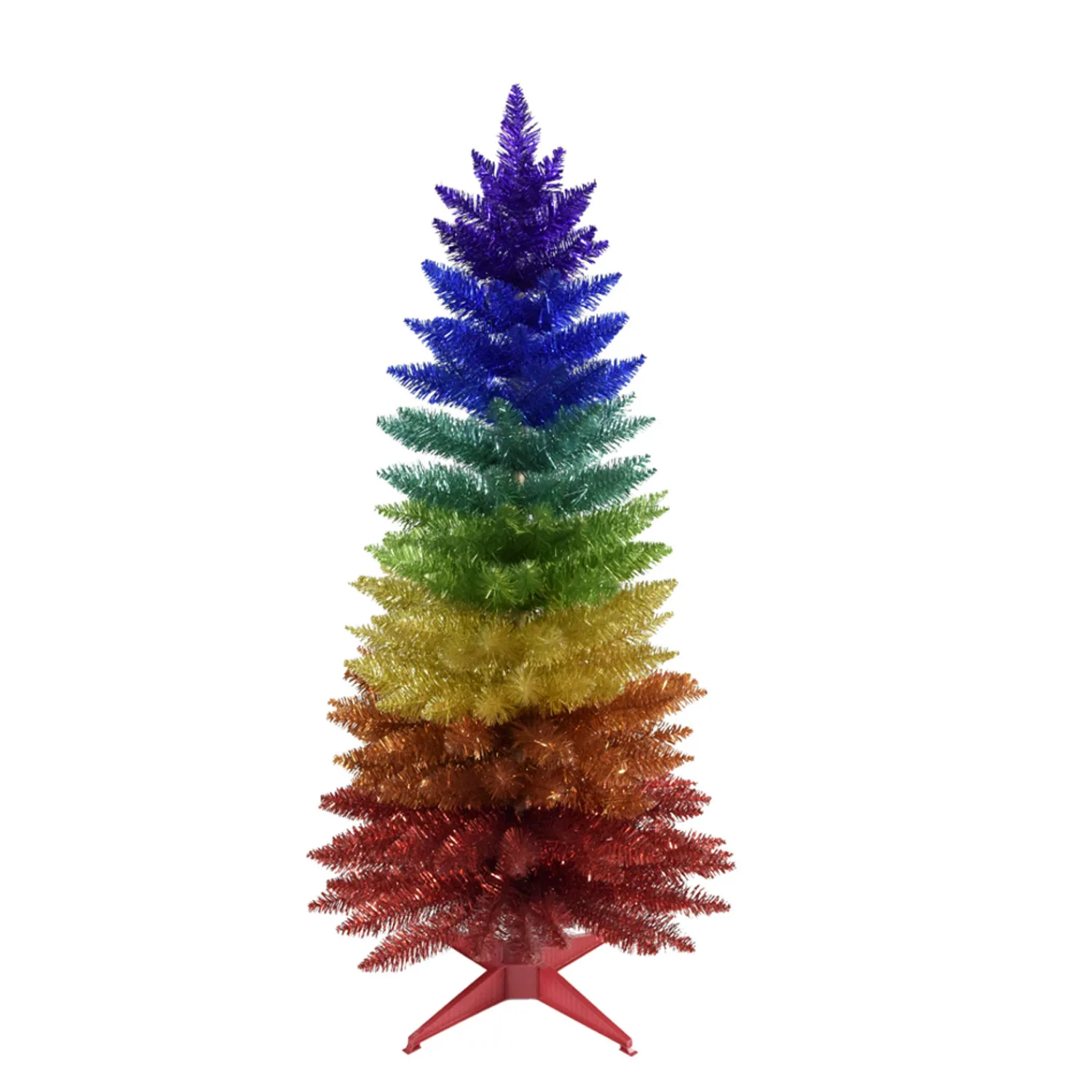 Hot The Jolly Christmas Shop Kurt Adler 3' Or 4' Un-Lit Rainbow Foil Artificial Christmas Tree