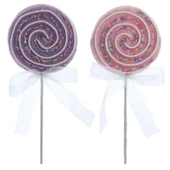Outlet The Jolly Christmas Shop Kurt Adler 13.75" Pink And Purple Lollipop Christmas Tree Pick C7089