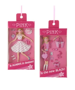 Clearance The Jolly Christmas Shop Kurt Adler 3.5" Pink Boxed Doll Christmas Ornament A2340