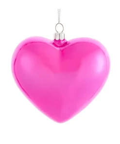 Sale The Jolly Christmas Shop Kurt Adler 3.5" Pink Heart Glass Christmas Ornament C6421